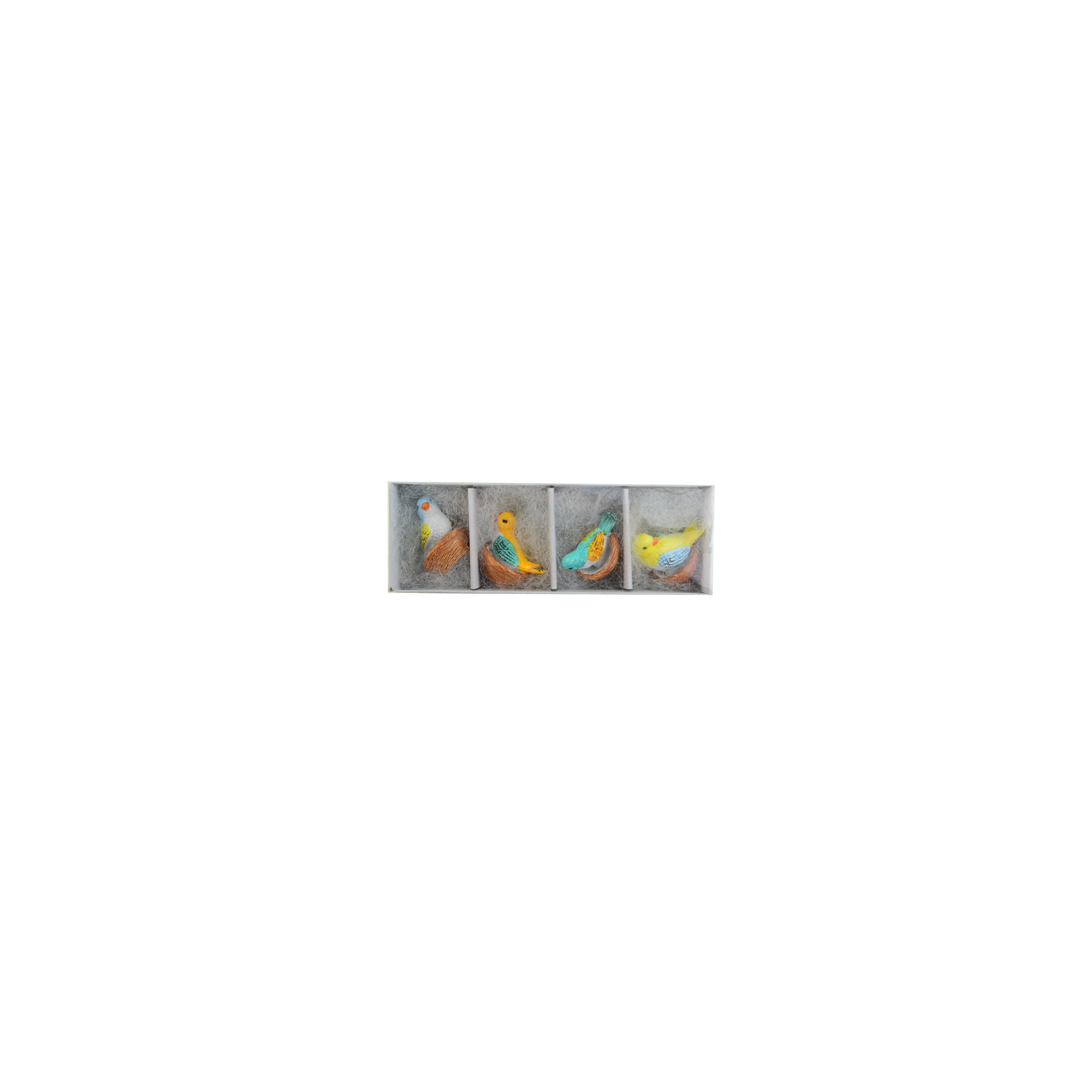Figura madár poly 3,5cm s/4 színes
