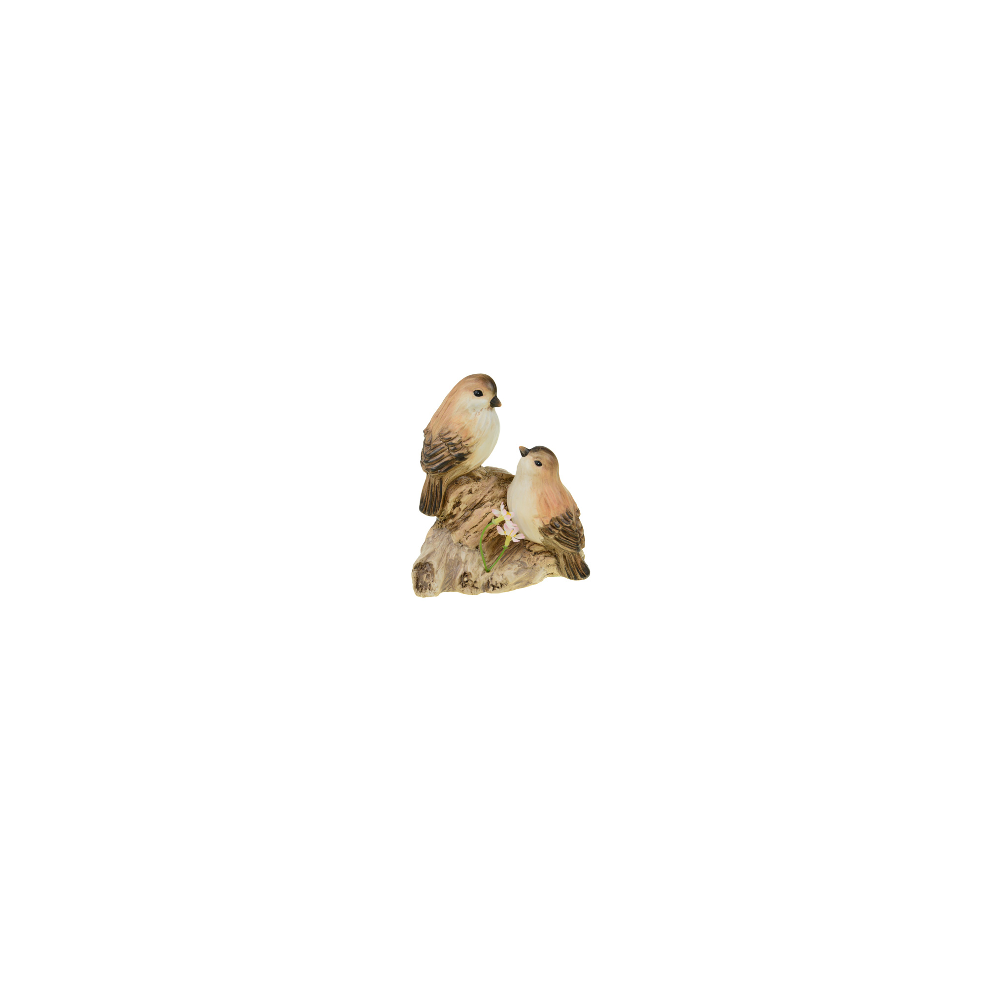 Figura madarak faágon kerámia 15.5*9.5*17cm barna