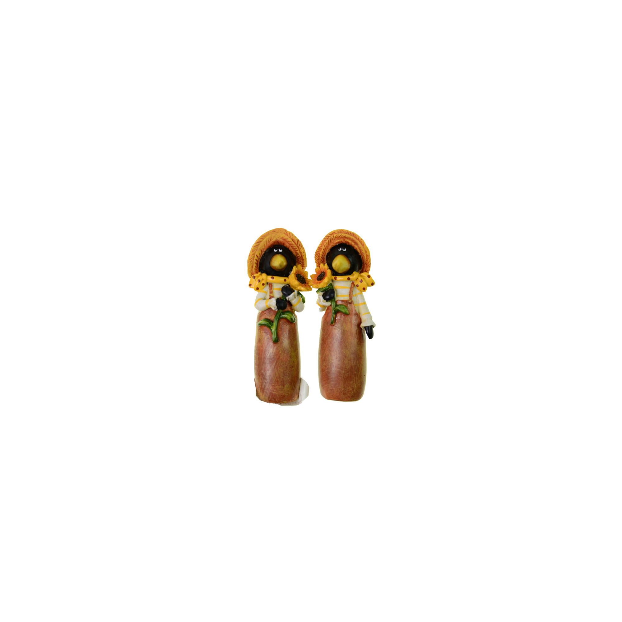 Figura madárijesztő poly napraforgóval 3.5*4*10.2cm 2féle barna