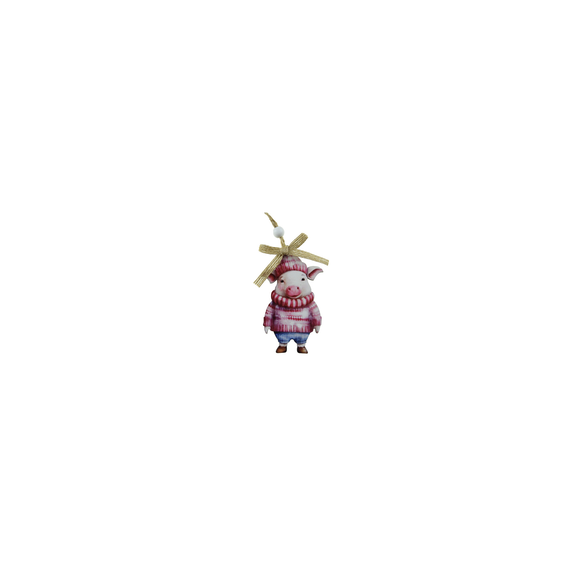 Figura malac fa 9cm piros