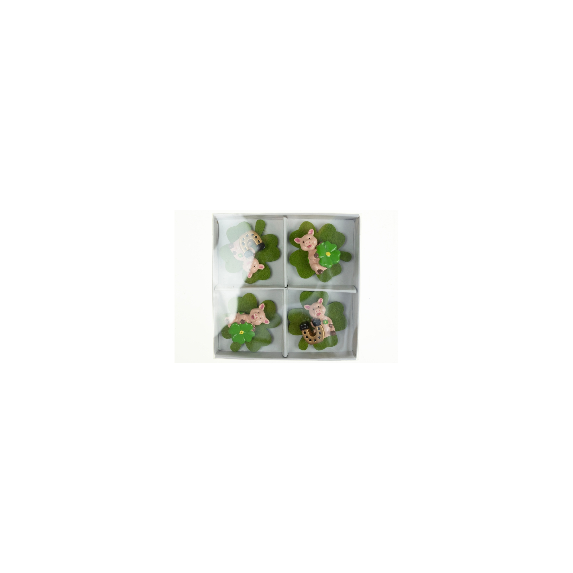 Figura malac poly 4,2*4,1cm s/4 újévi zöld