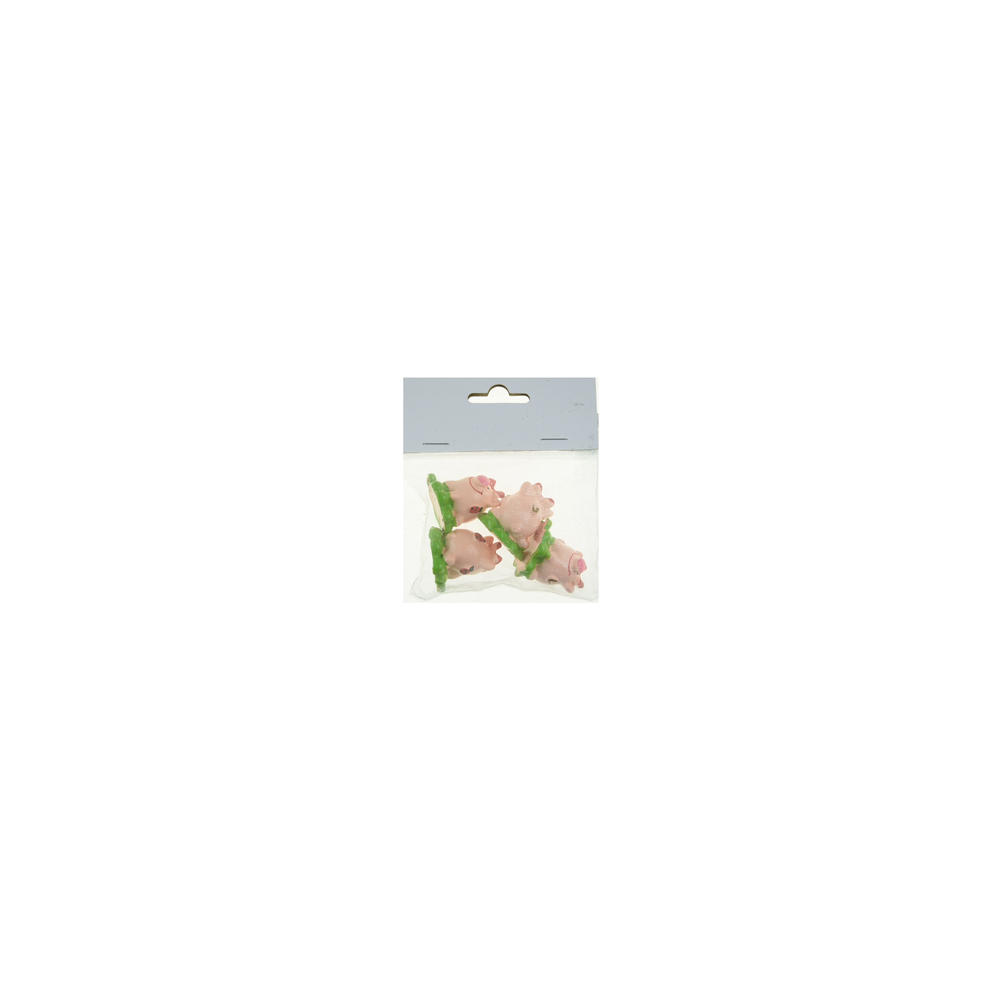 Figura malac poly újévi 3,2cm s/4 rózsaszín