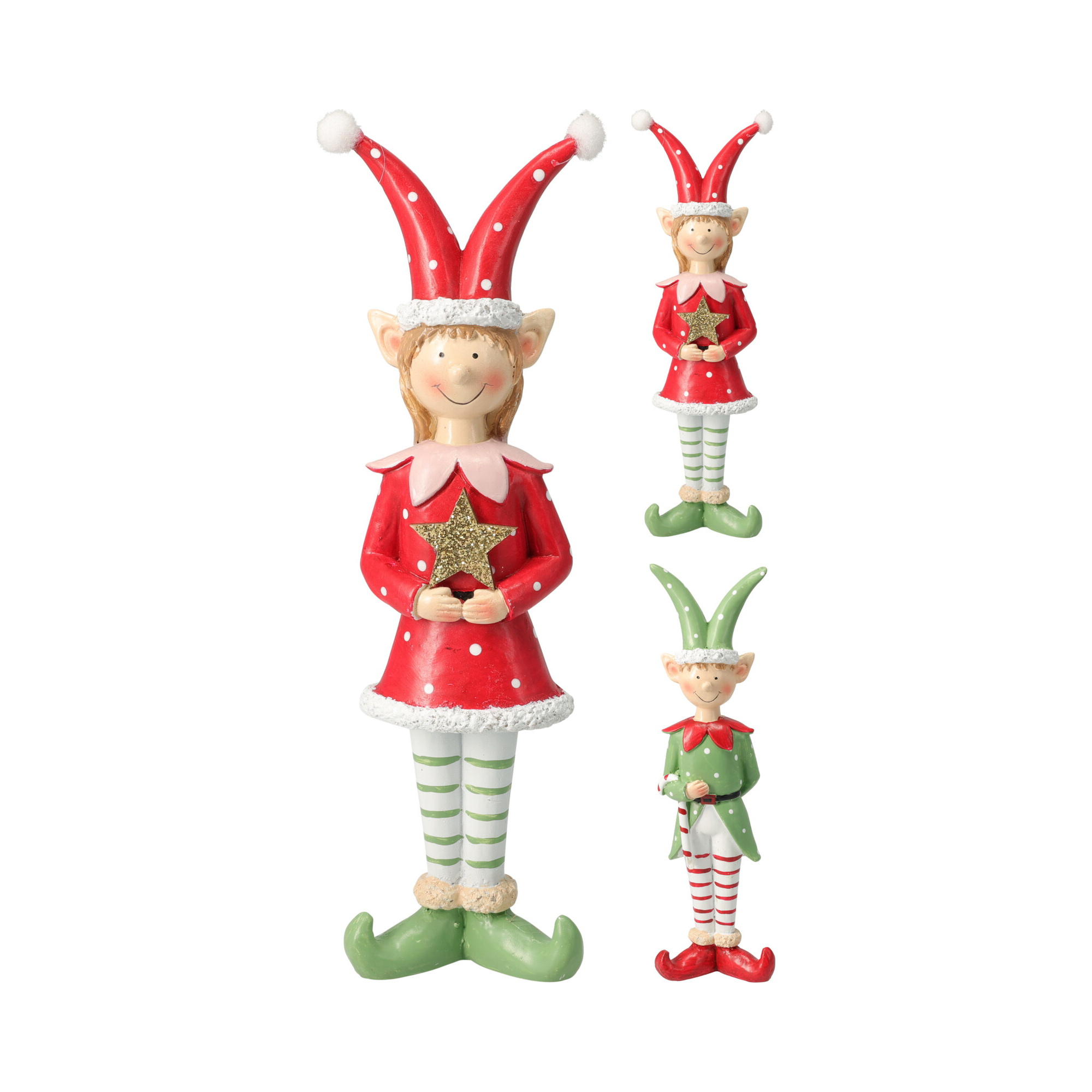Figura manó poly 6,5*24cm fiú/lány zöld/piros
