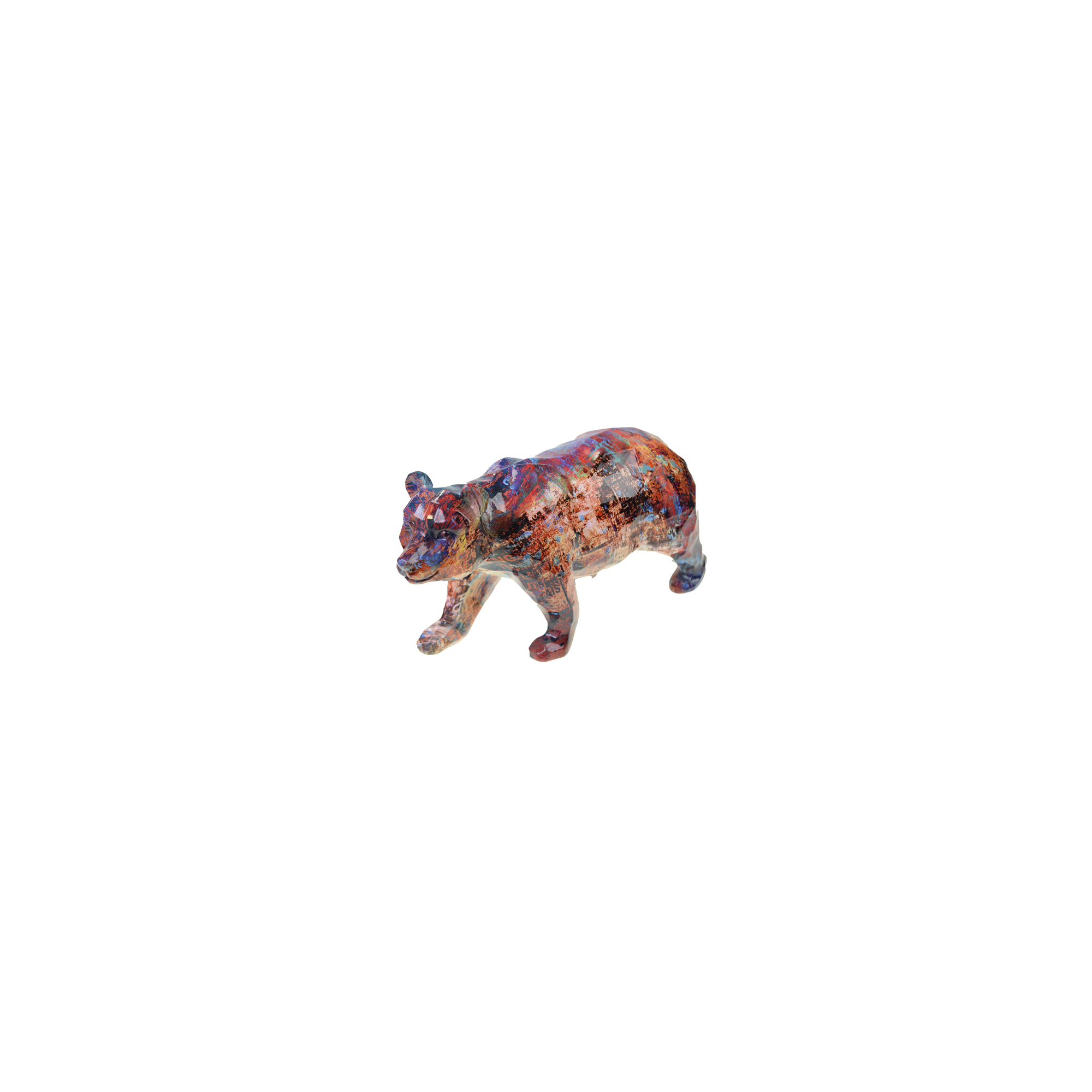 Figura medve poly 33.5*13*17.5cm színes