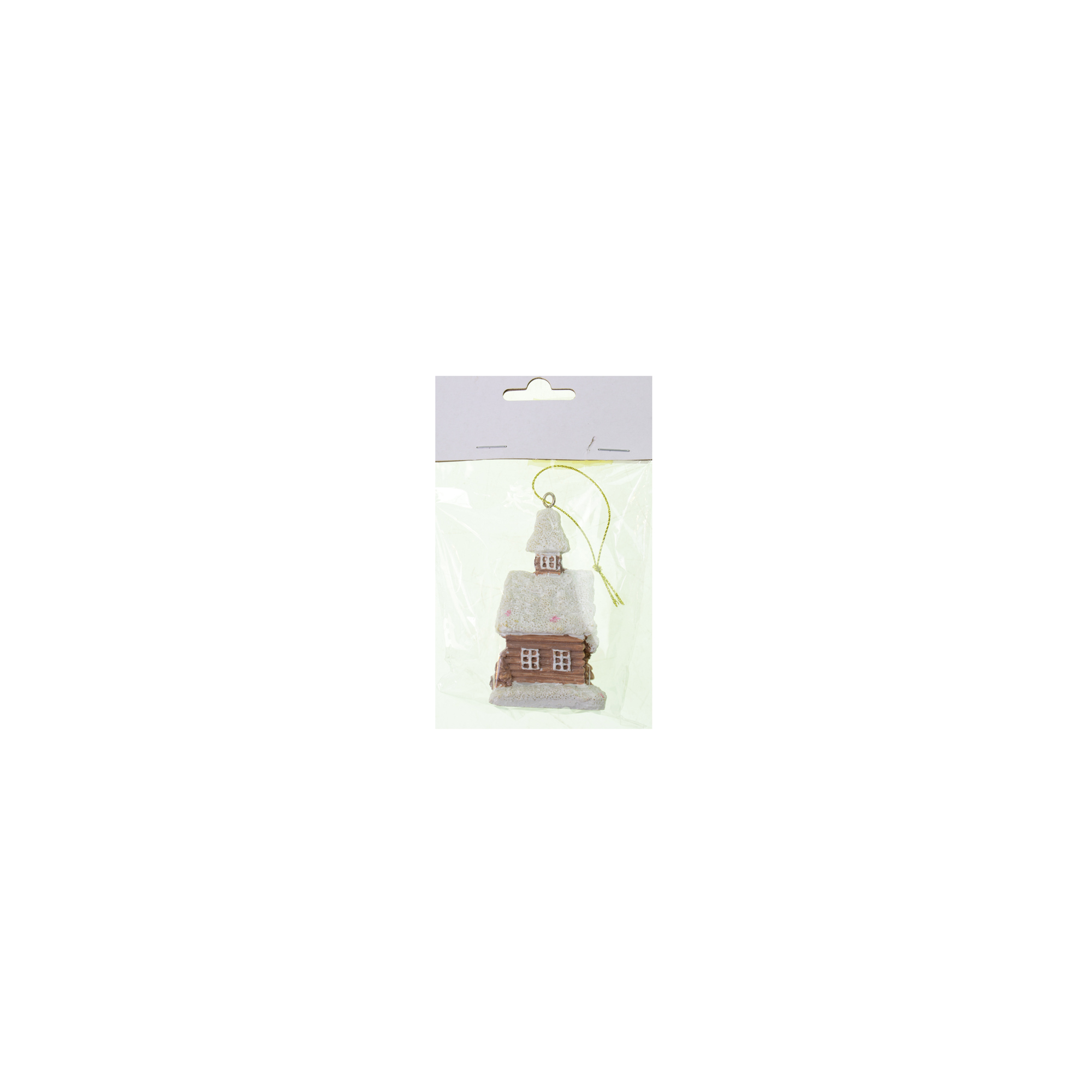 Figura mézaskalács ház poly 7,7cm fehér