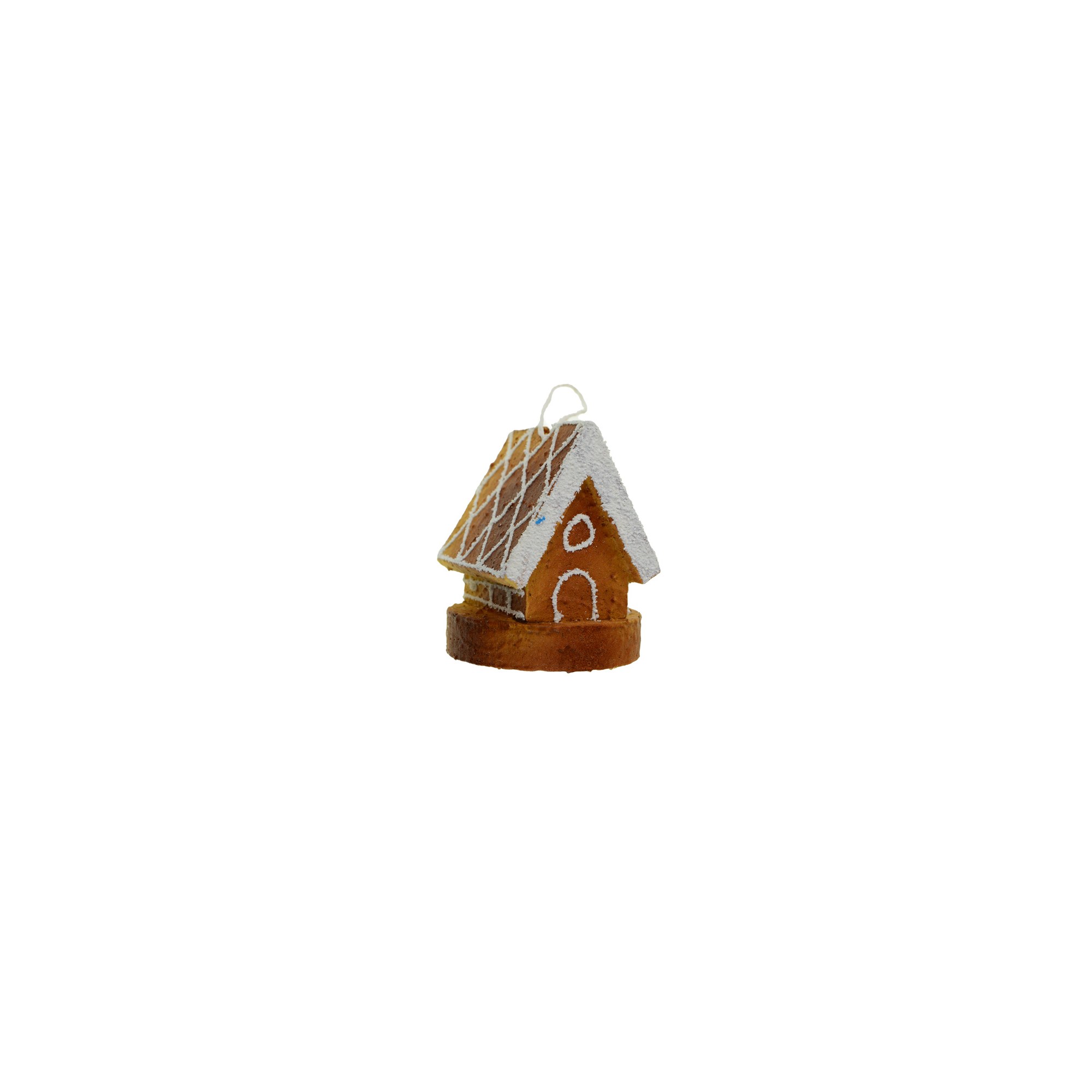 Figura mézeskalács házikó 12*8*6,3cm akasztós barna