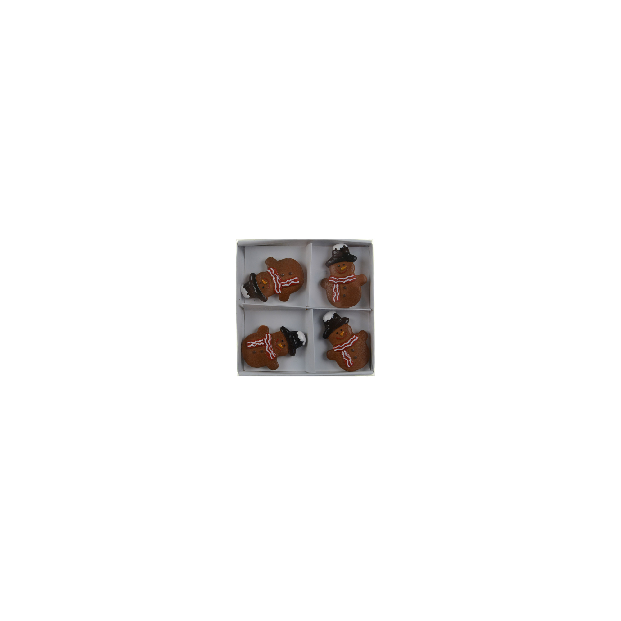 Figura mézeskalács hóember poly 3,7*4,9*0,7cm s/4 kalapban barna/fekete