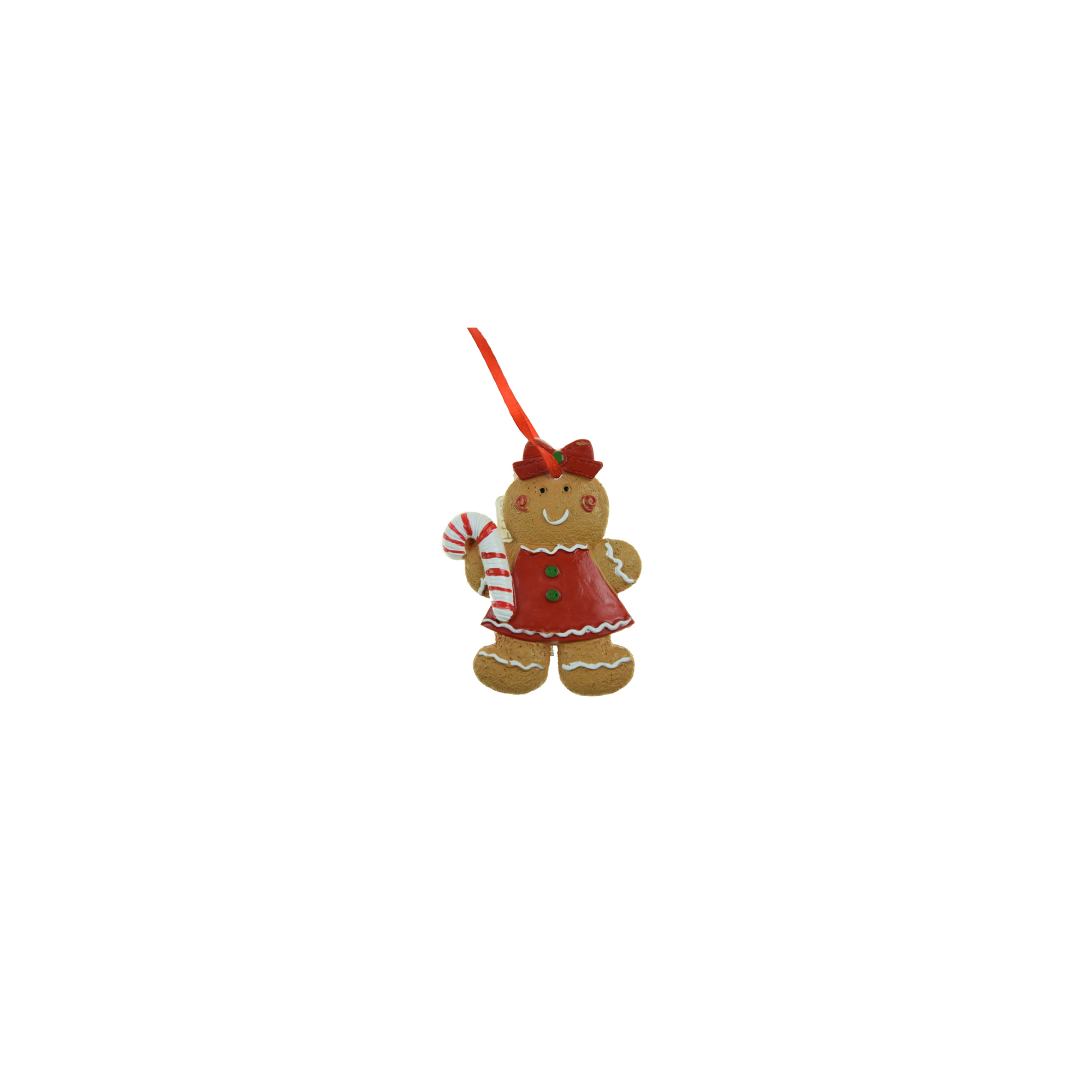 Figura mézeskalács lány poly 7,3cm piros