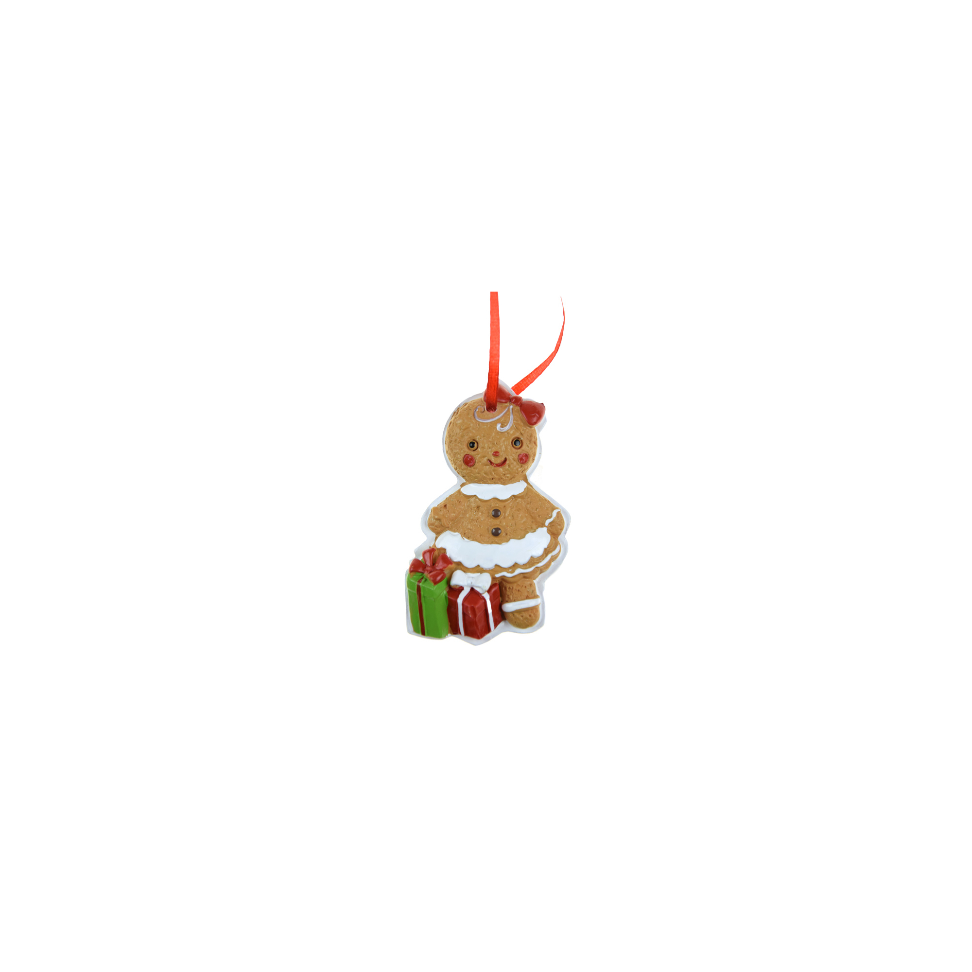 Figura mézeskalács lány poly 8cm barna