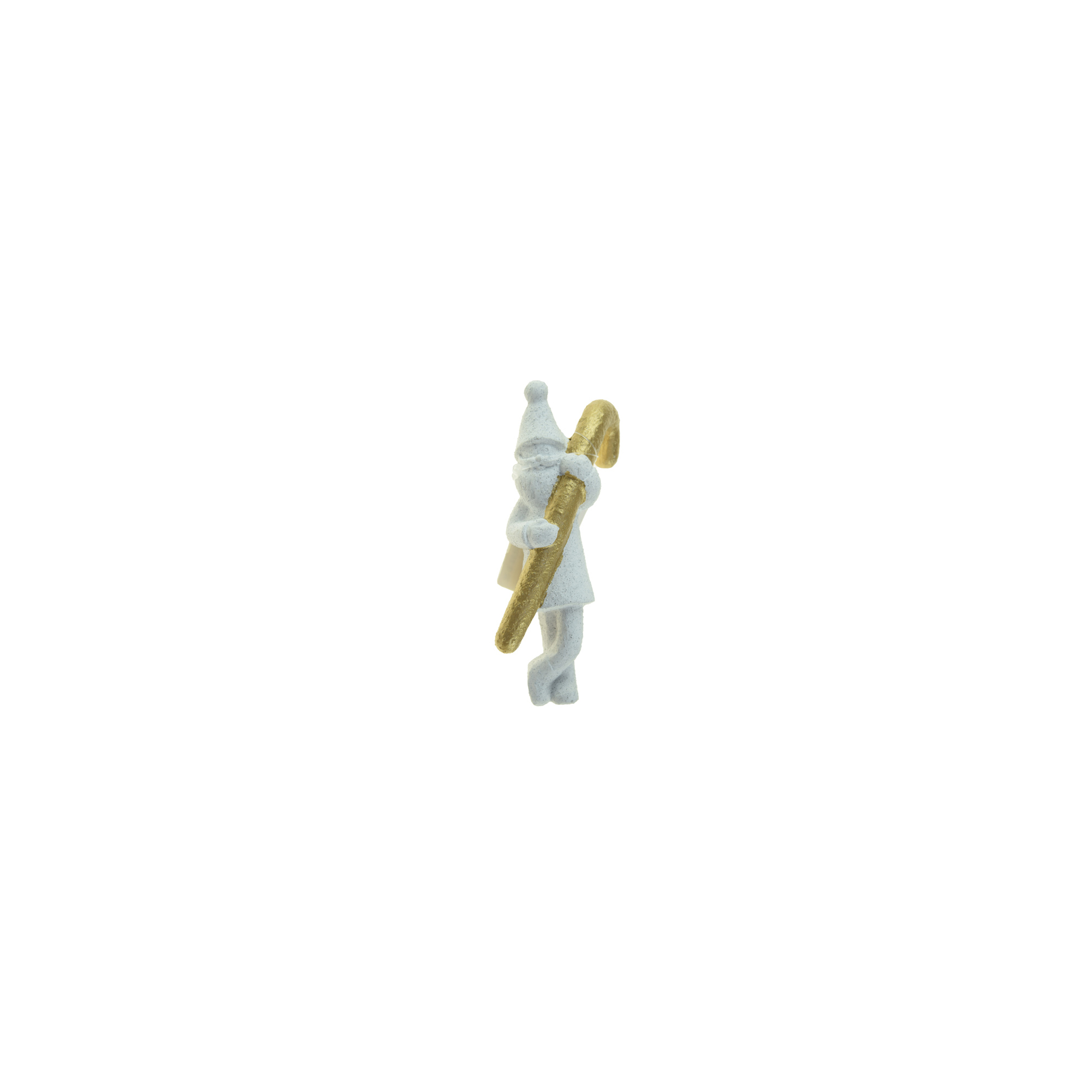 Figura mikulás kerámia 12cm fehér/arany