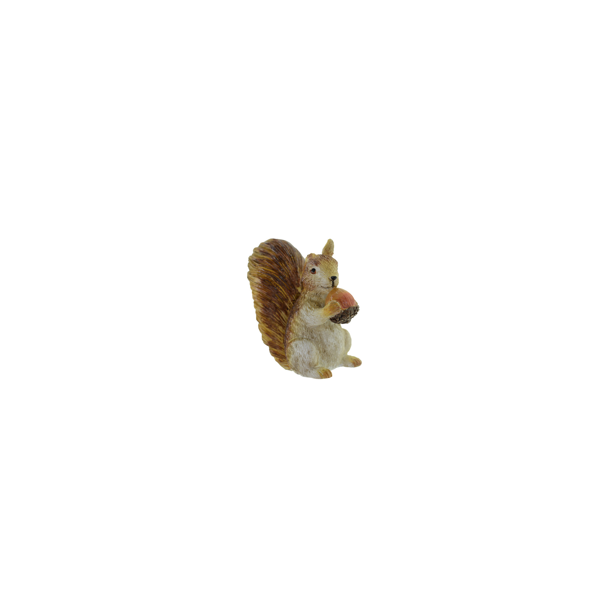 Figura mókus poly 6,6*3,2*6,7cm makkal barna
