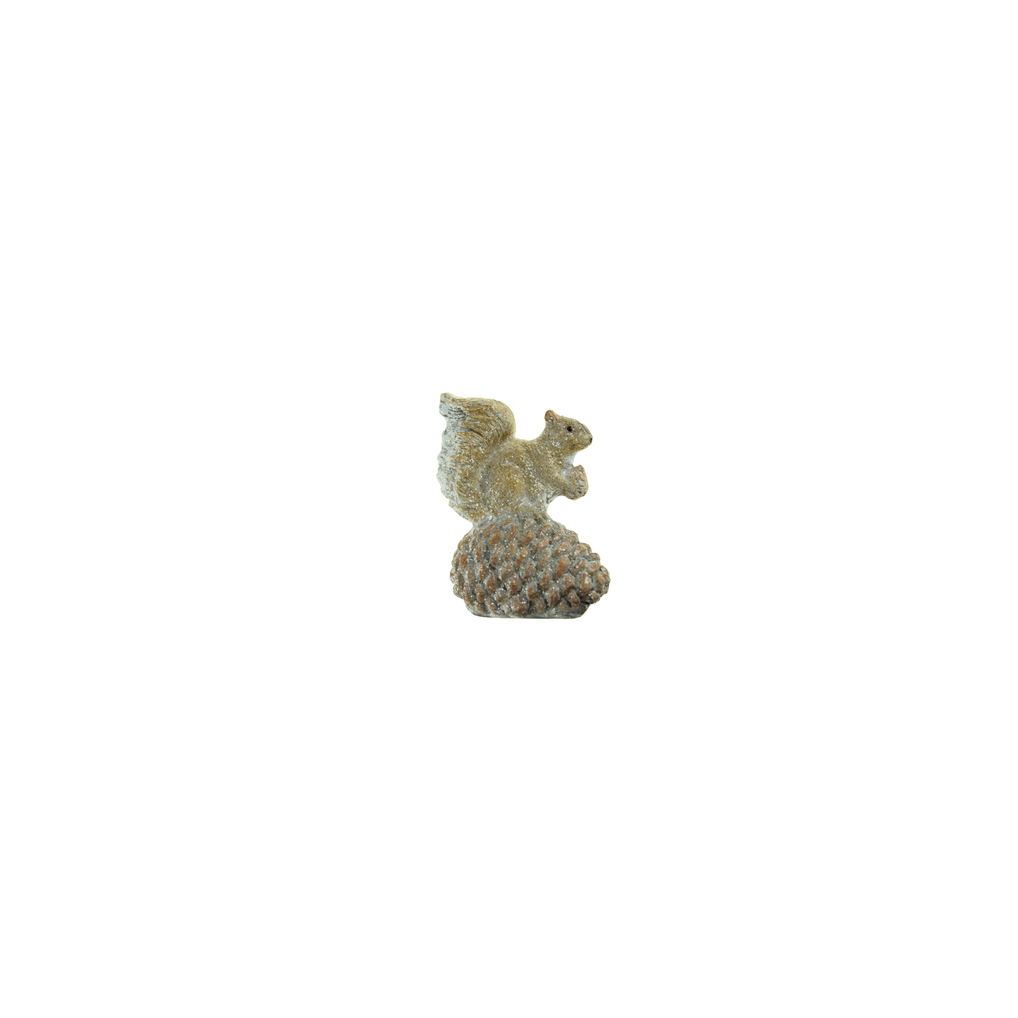 Figura mókus poly tobozon 10cm barna