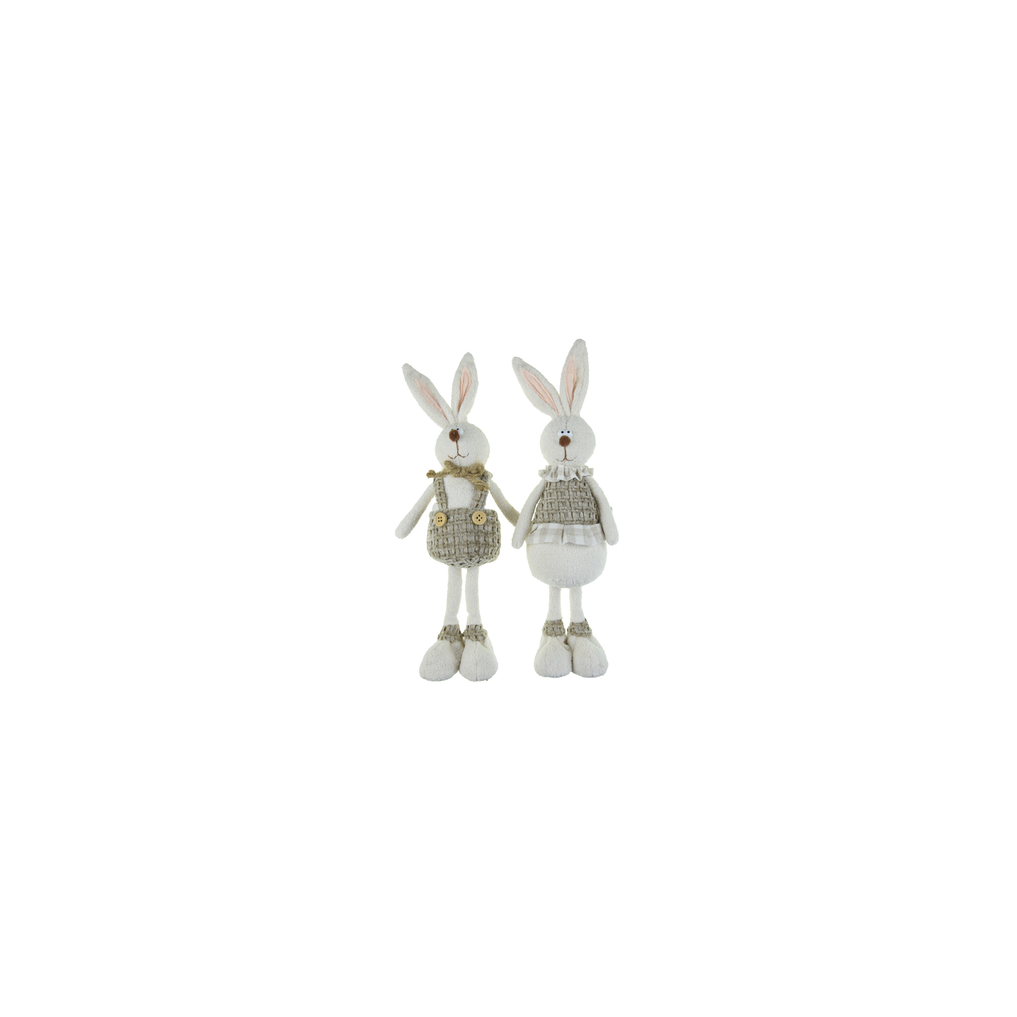 Figura nyúl fiú/lány poly 8*6*28cm barna/fehér