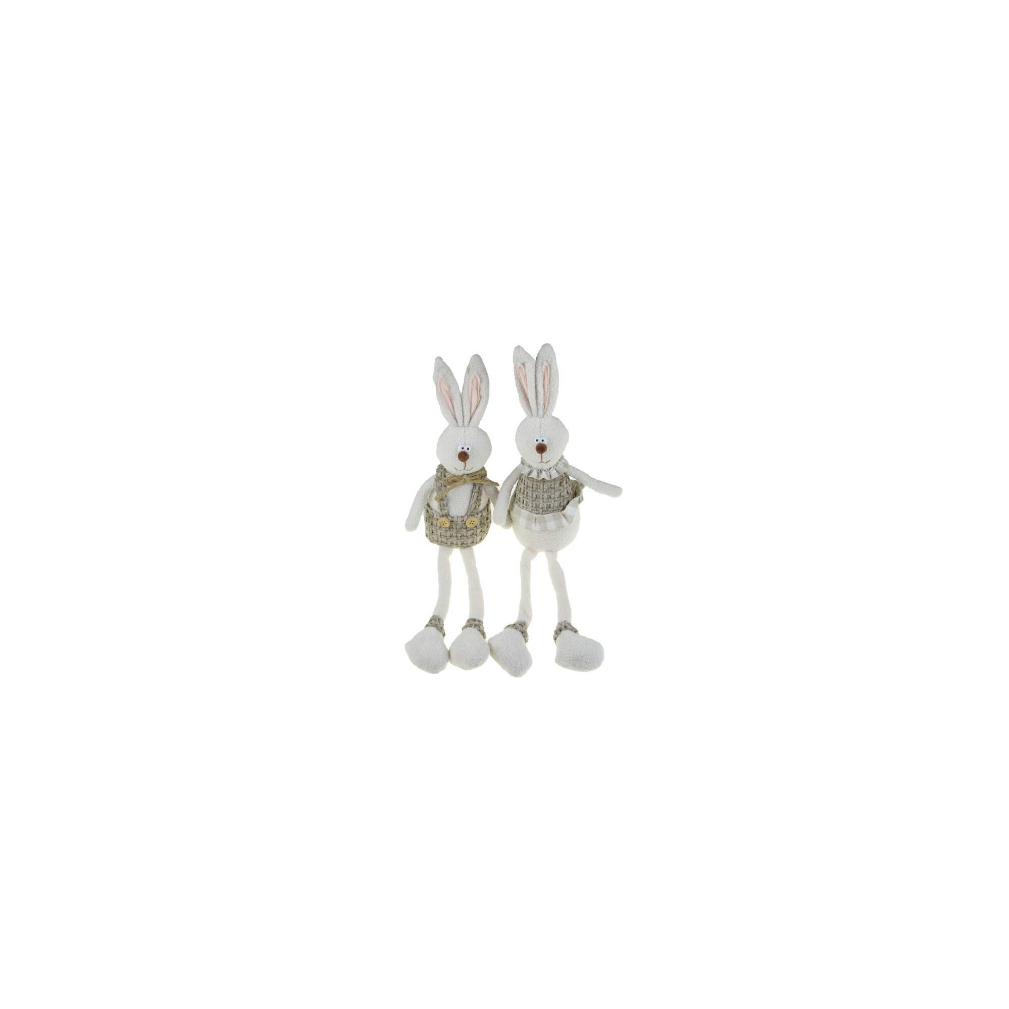 Figura nyúl fiú/lány ülő 8*6*32cm barna/fehér