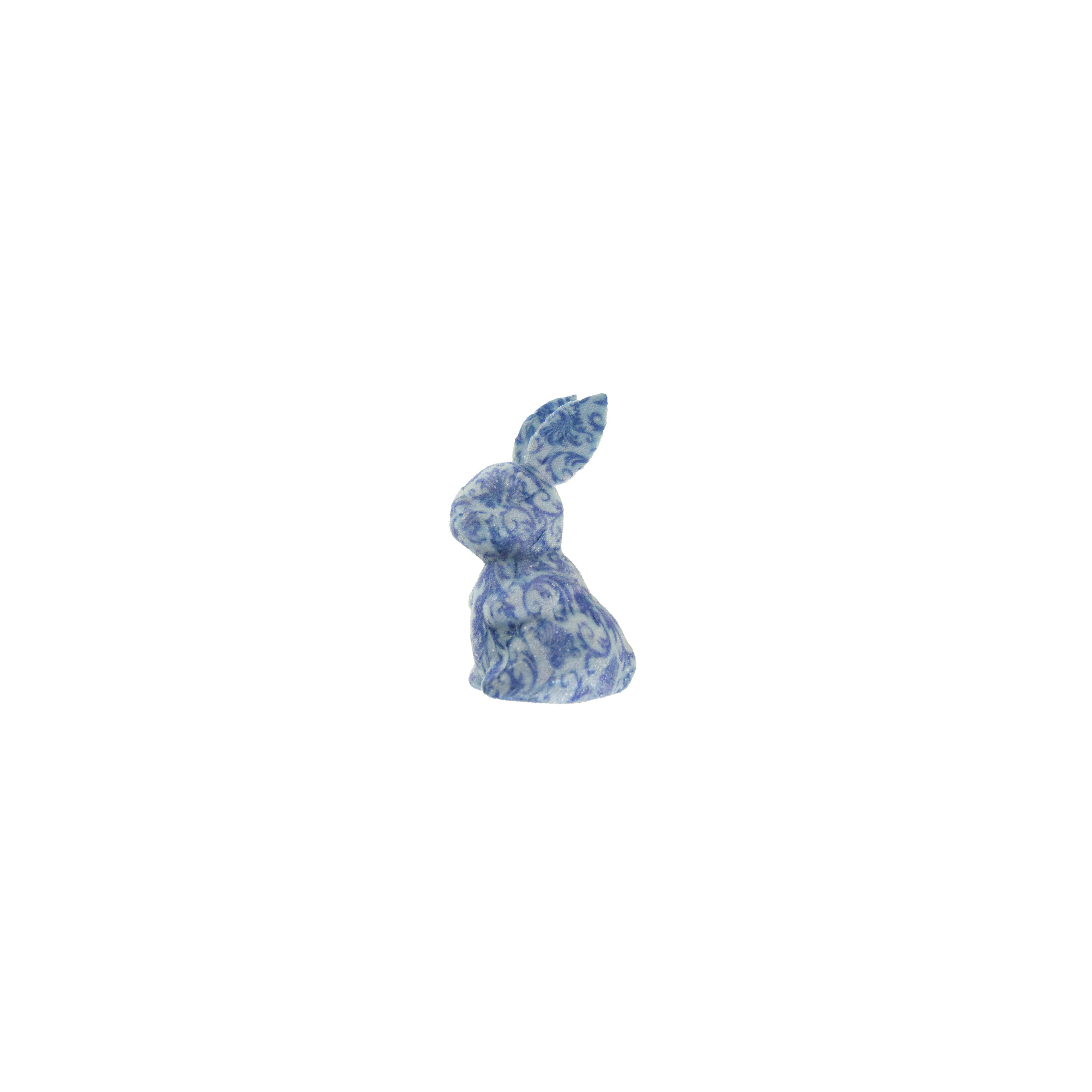 Figura nyúl hungarocell cukros 15cm mintás kék