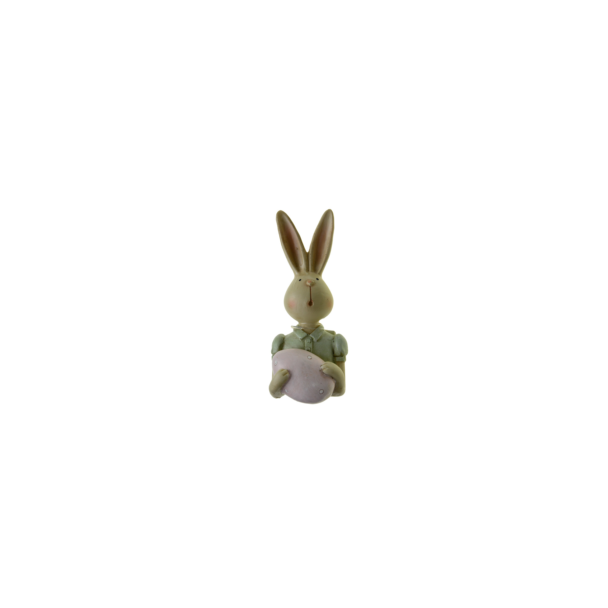 Figura nyúl lány poly tojással 5*4.5*12cm rózsaszín