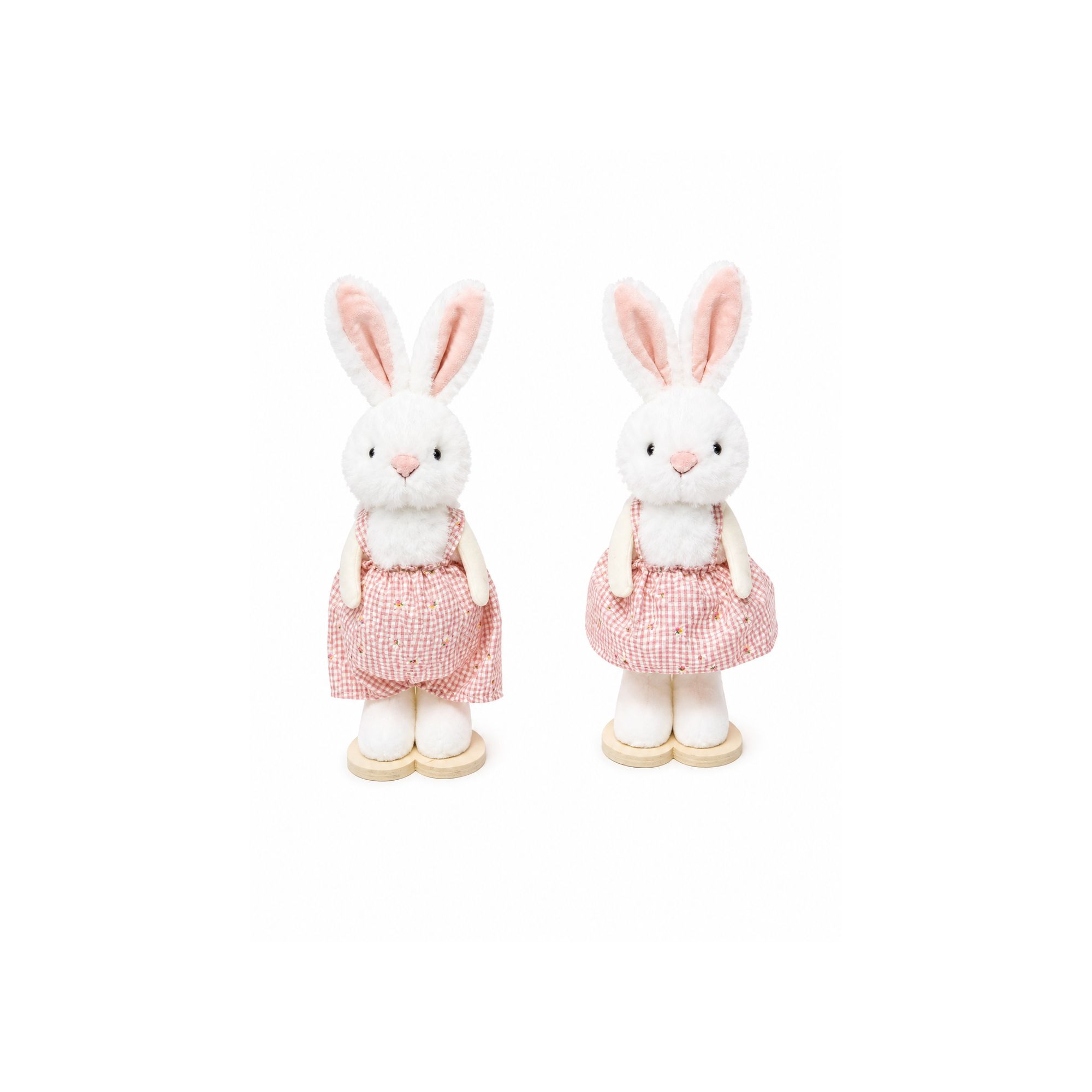 Figura nyuszi plüss 26cm 2féle fehér/rózsaszín