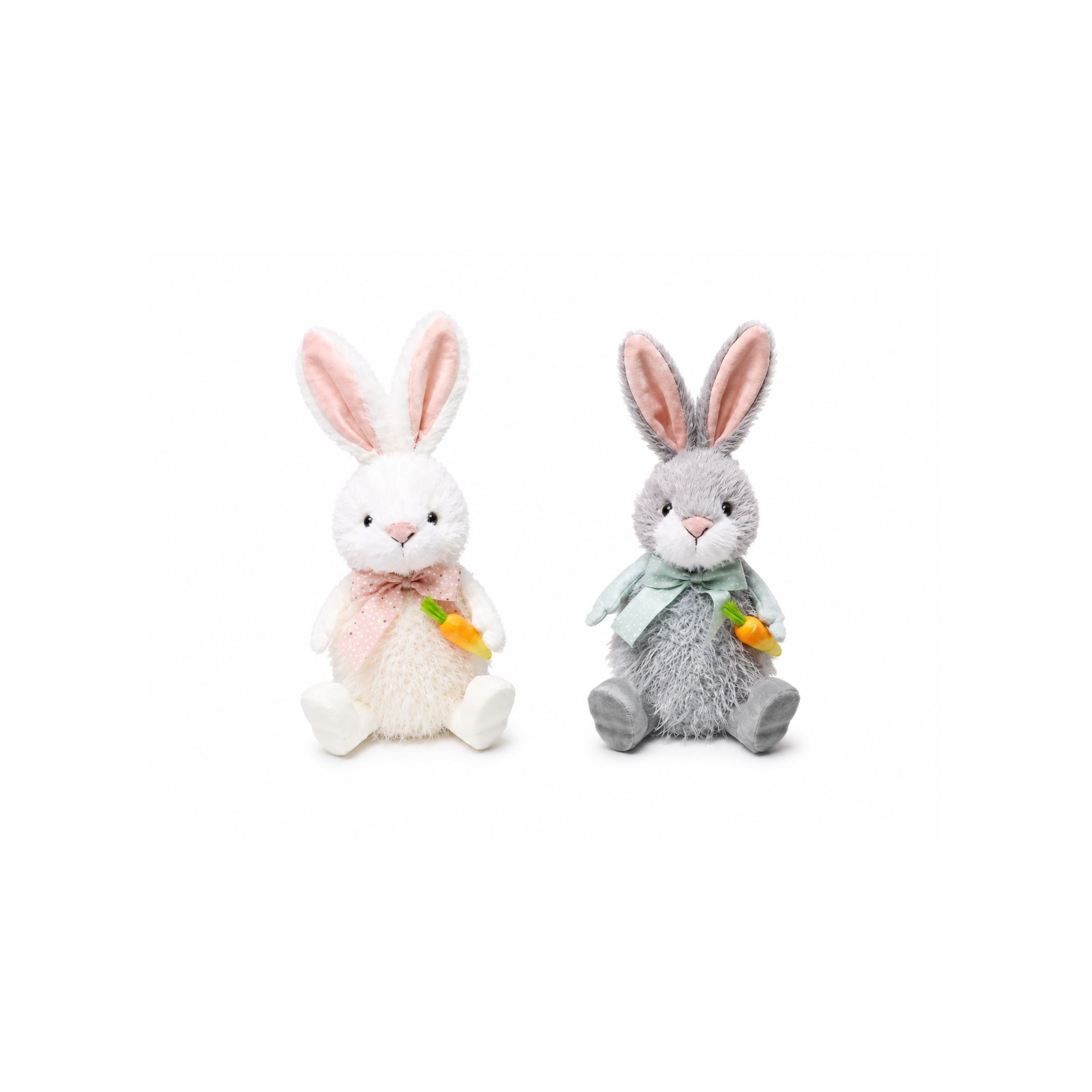 Figura nyuszi plüss 31cm 2féle fehér/szürke