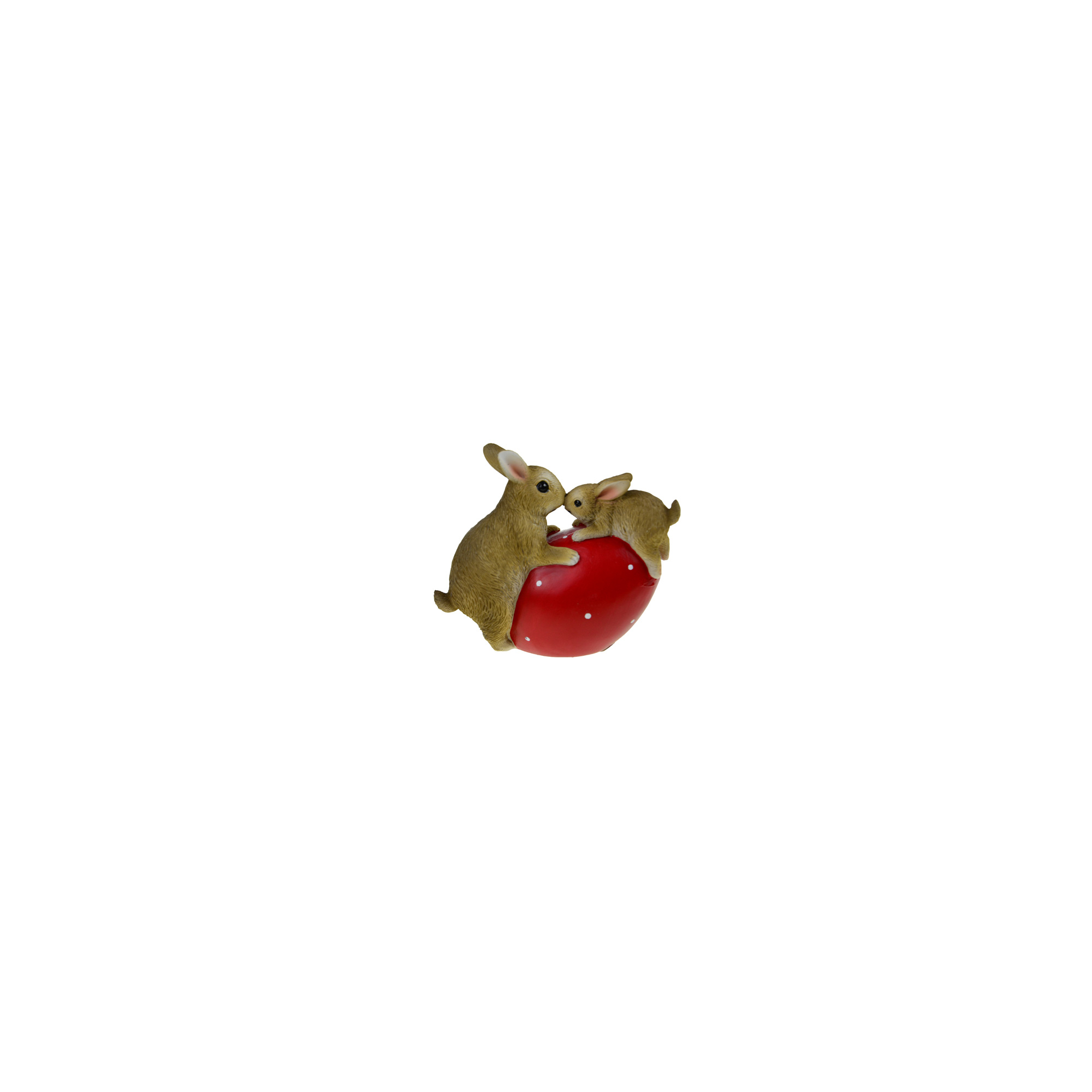 Figura nyúl poly tojáson 14*7*12.3cm piros