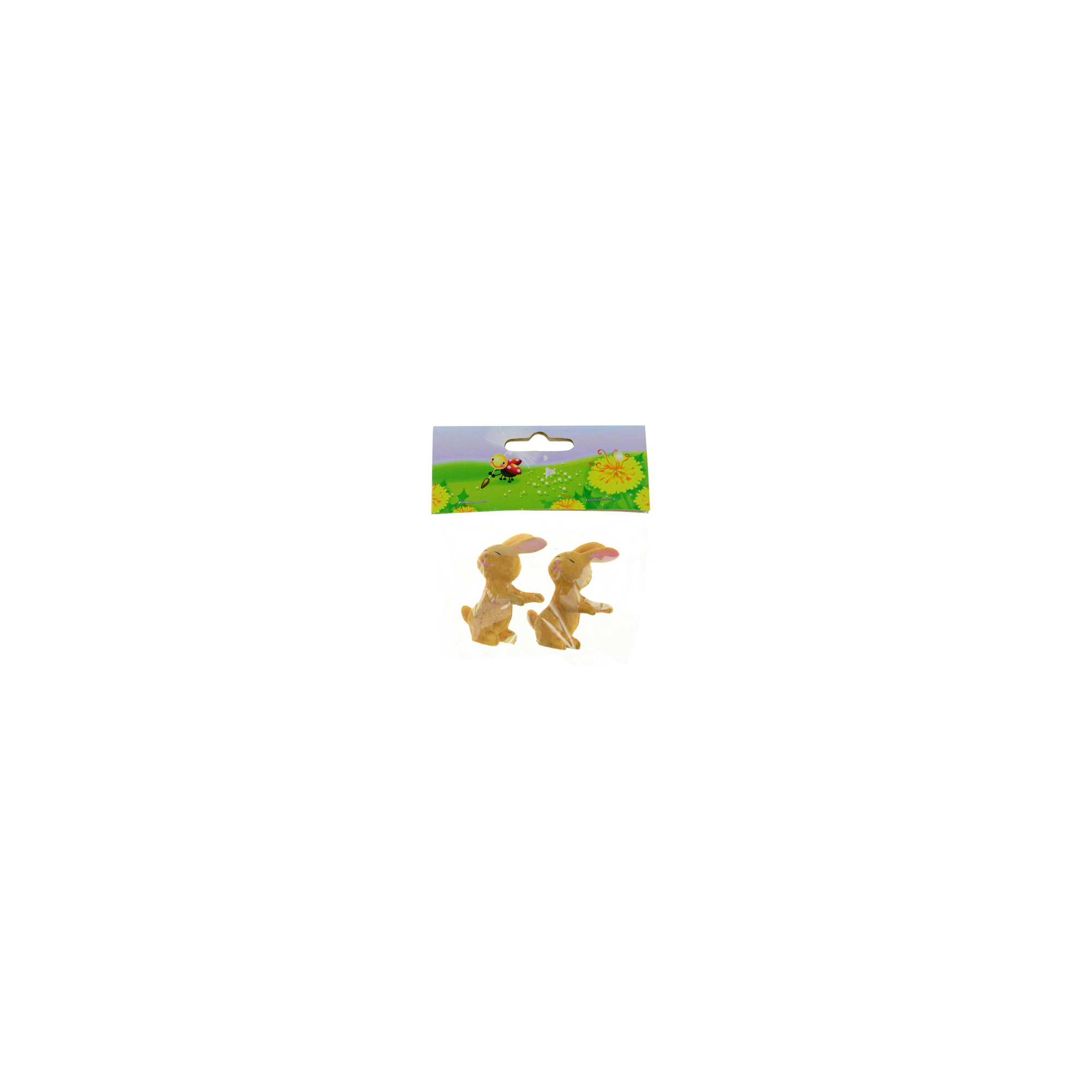 Figura nyúl poly 4,6cm s/2 ágaskodó barna