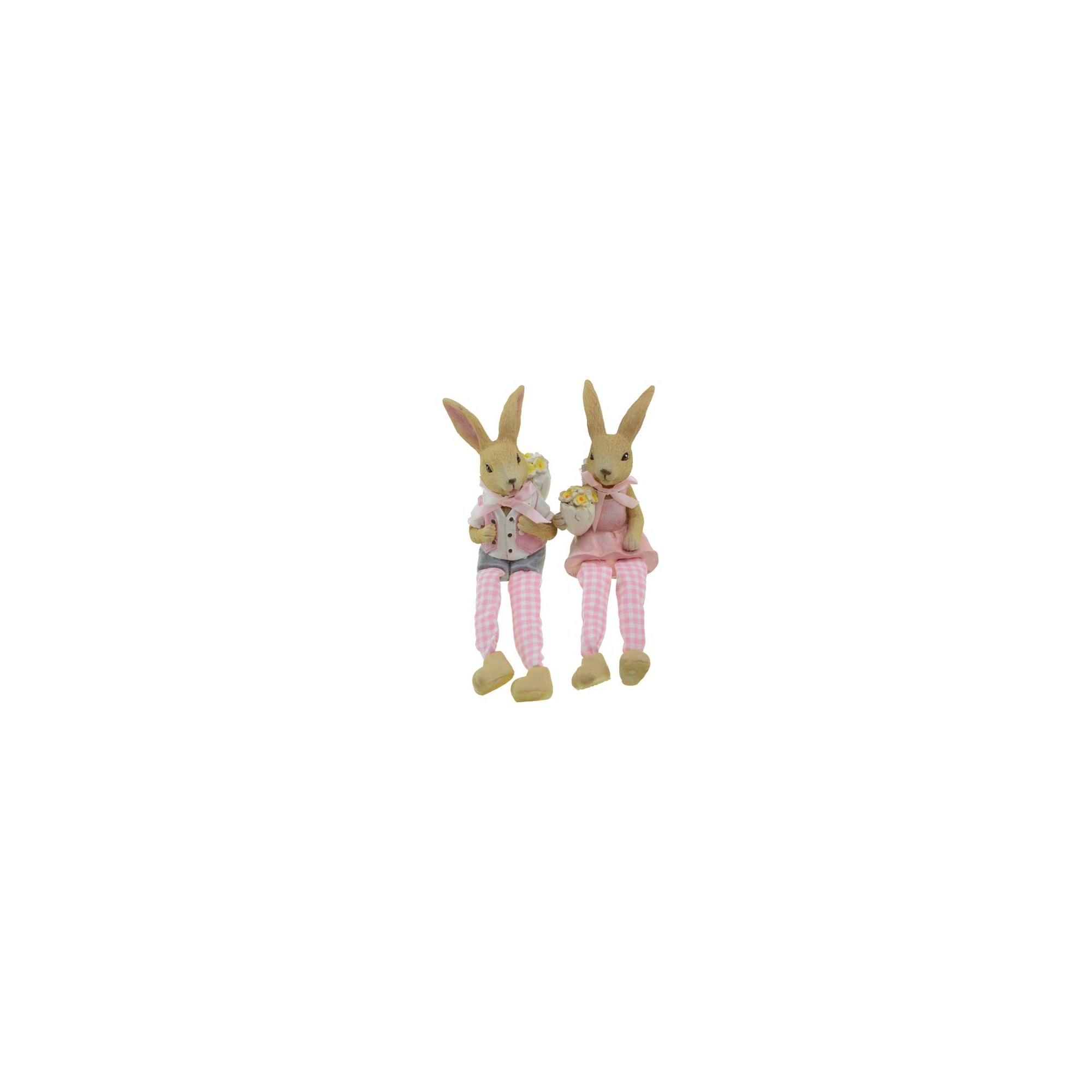 Figura nyuszi poly 6*8.5*12cm lógólábú 2féle pink