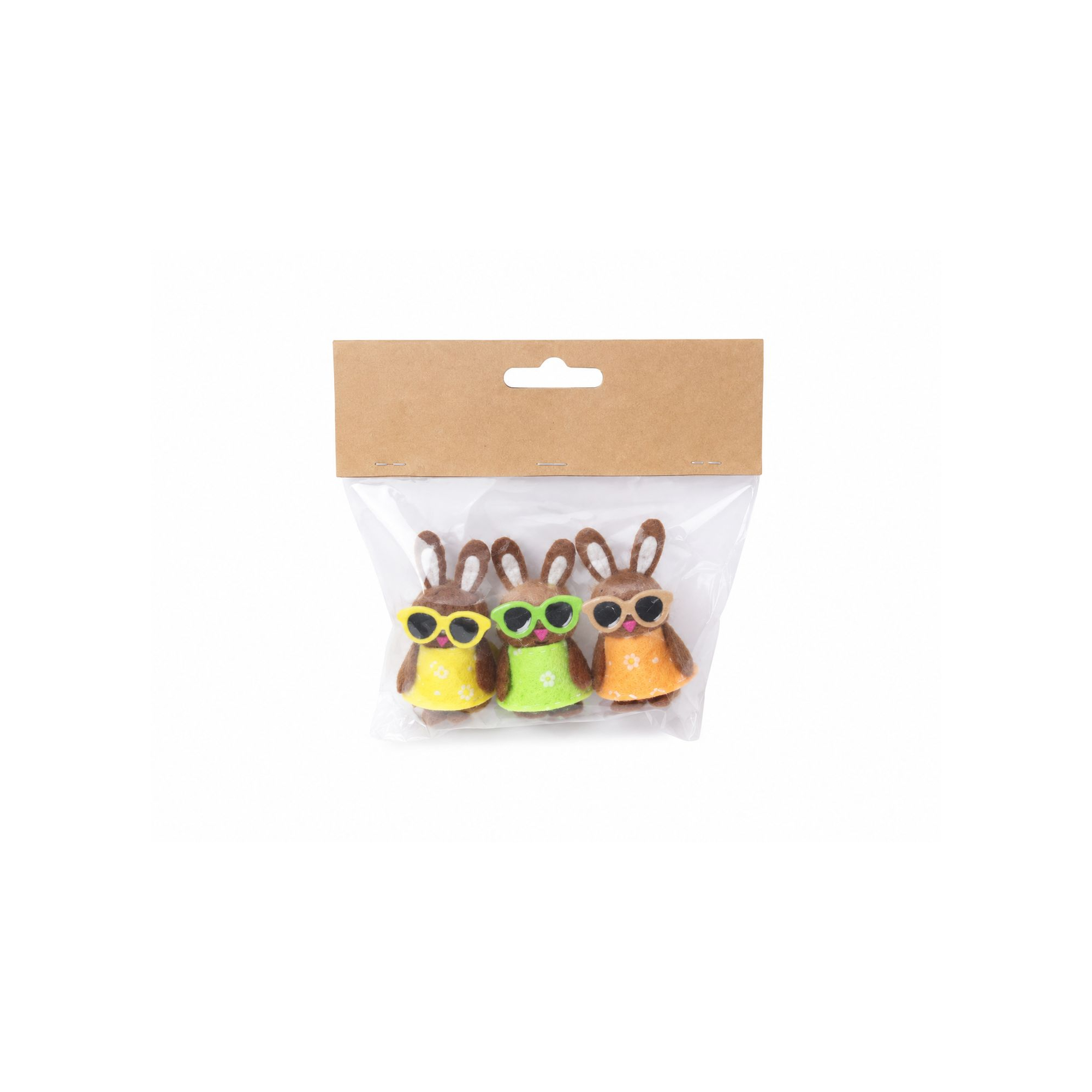 Figura nyuszi textil 12cm s/3 barna/színes