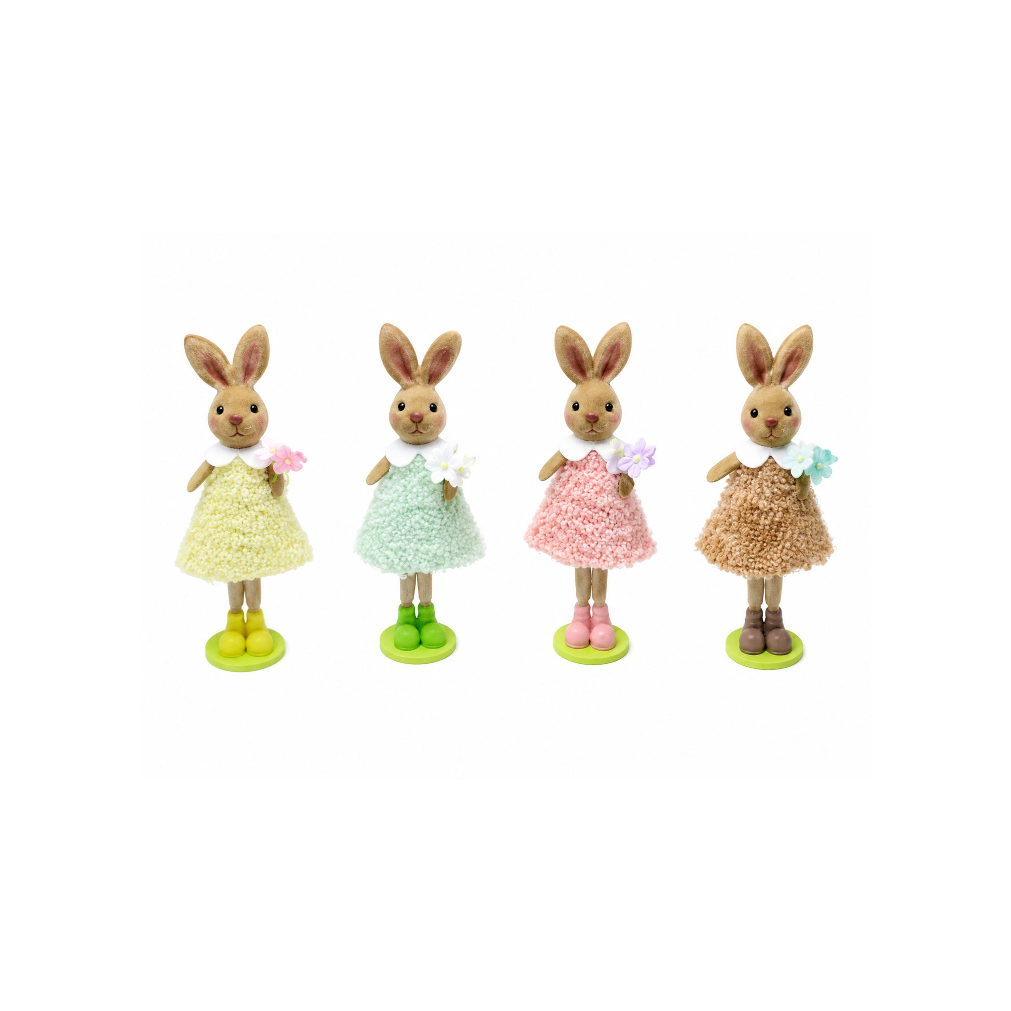 Figura nyuszi textil 21cm többféle barna