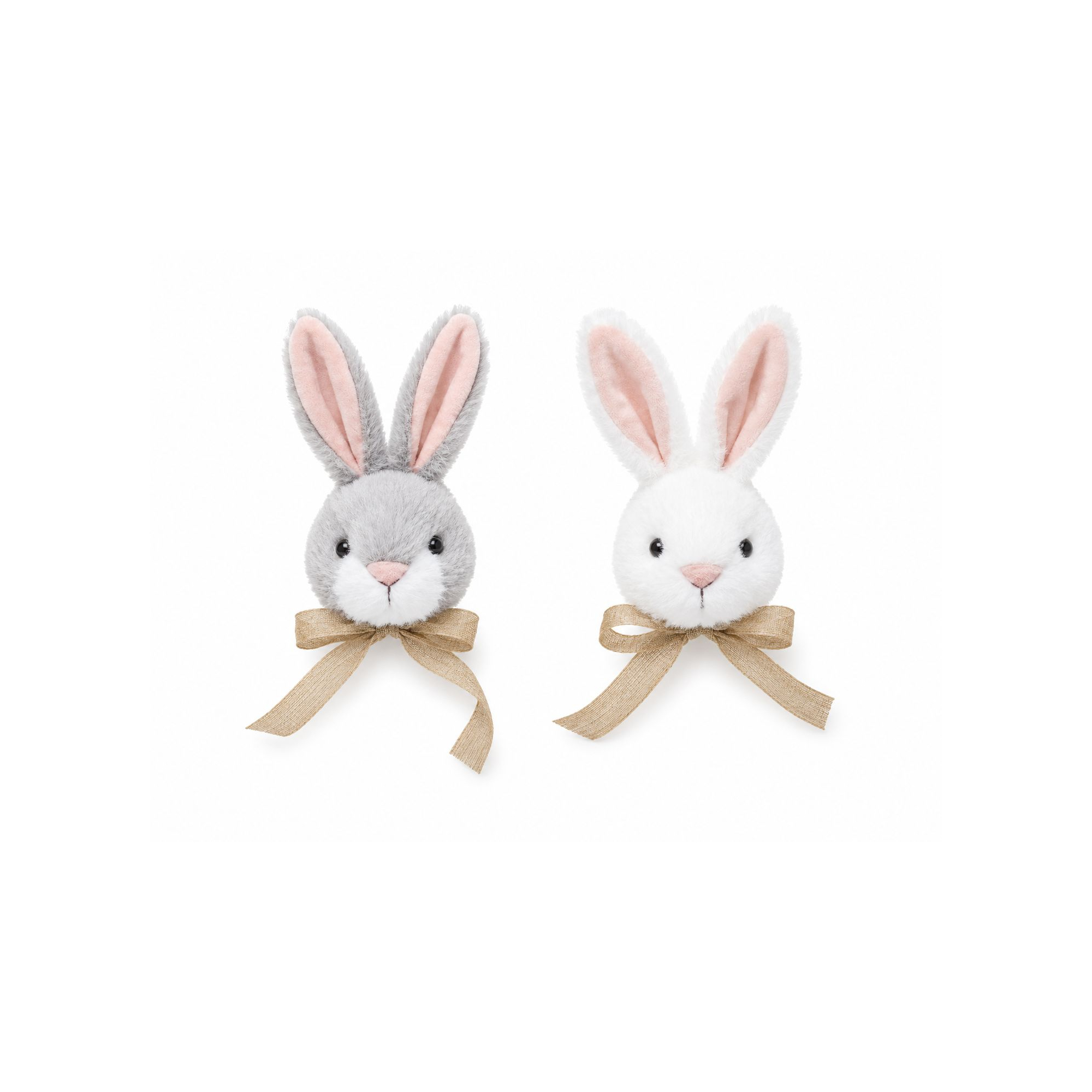 Figura nyuszifej plüss 17cm 2féle fehér/szürke