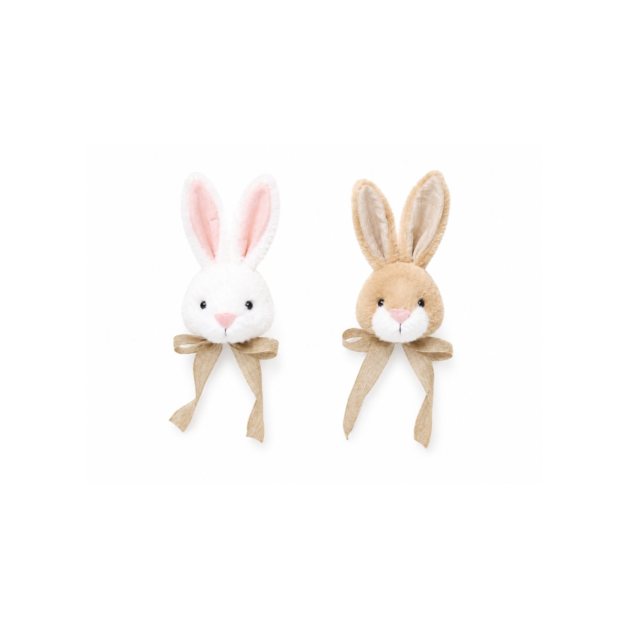 Figura nyuszifej plüss 23cm 2féle fehér/barna