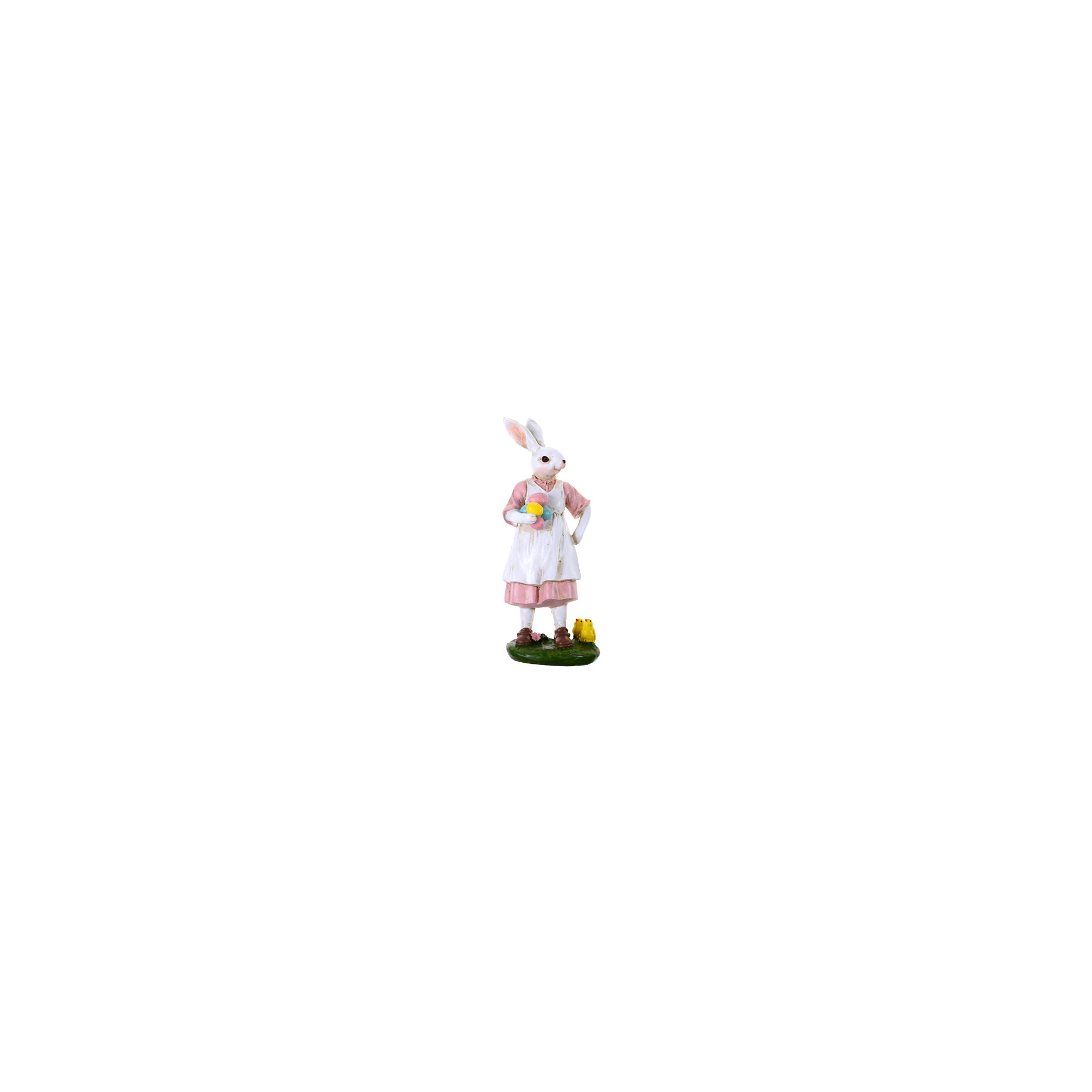 Figura nyuszimama poly 10.5*6.5*25cm fehér/rózsaszín
