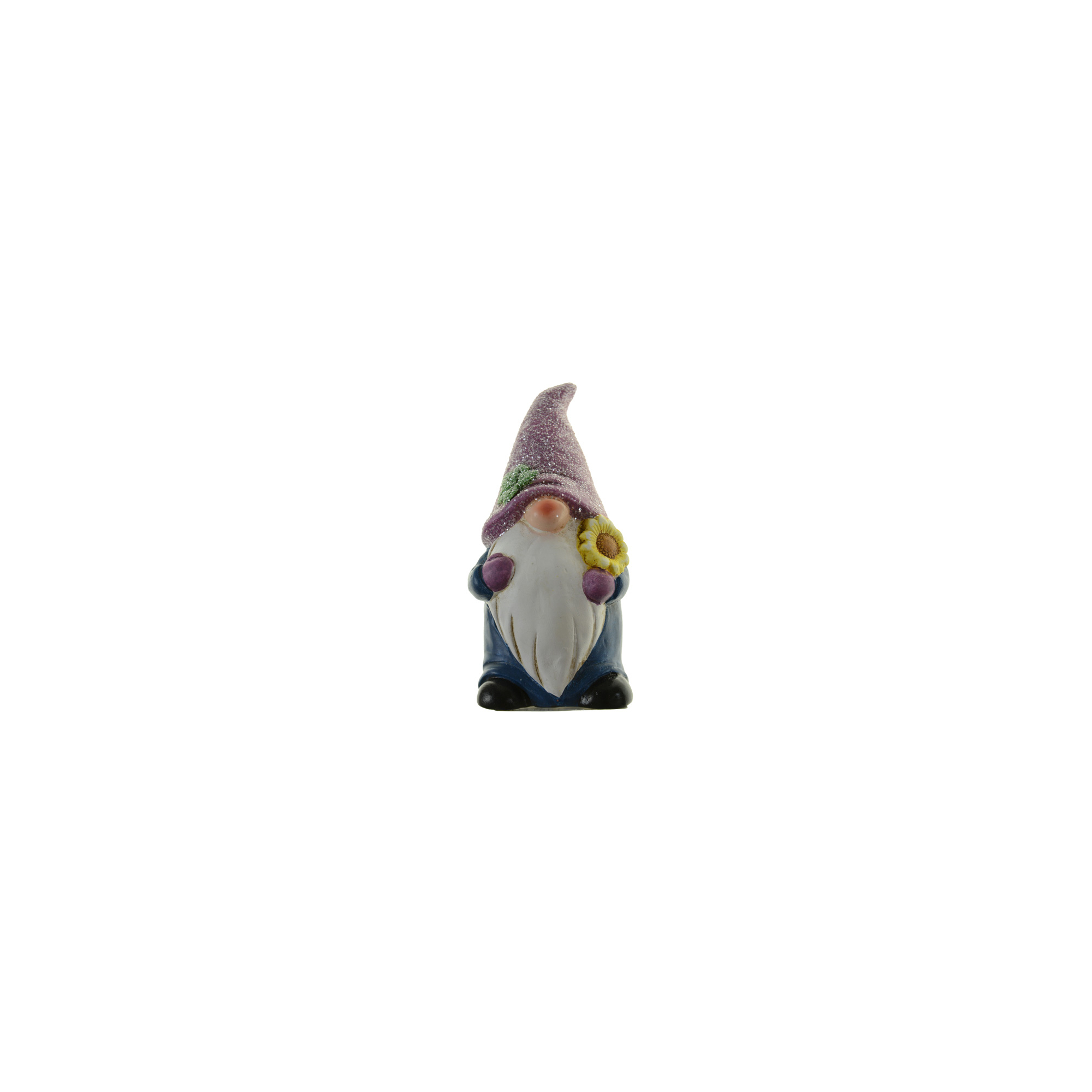 Figura orrmanó kerámia 6.8*6.8*13.3 glitteres lila sapkás