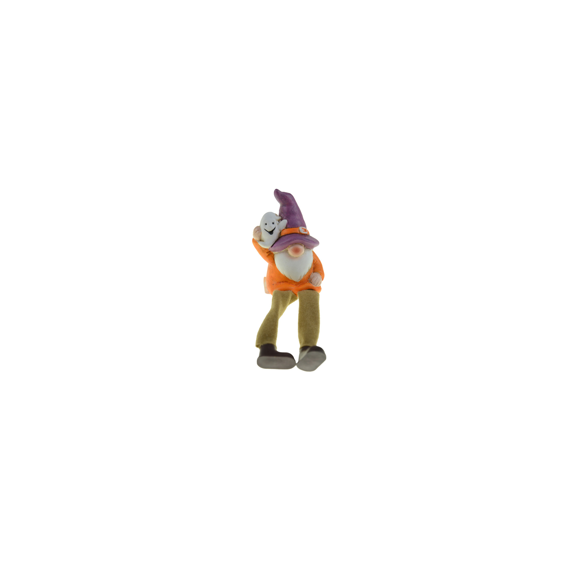 Figura orrmanó kerámia 6*5*8.7 lógólábú kísértetttel lila/sárga