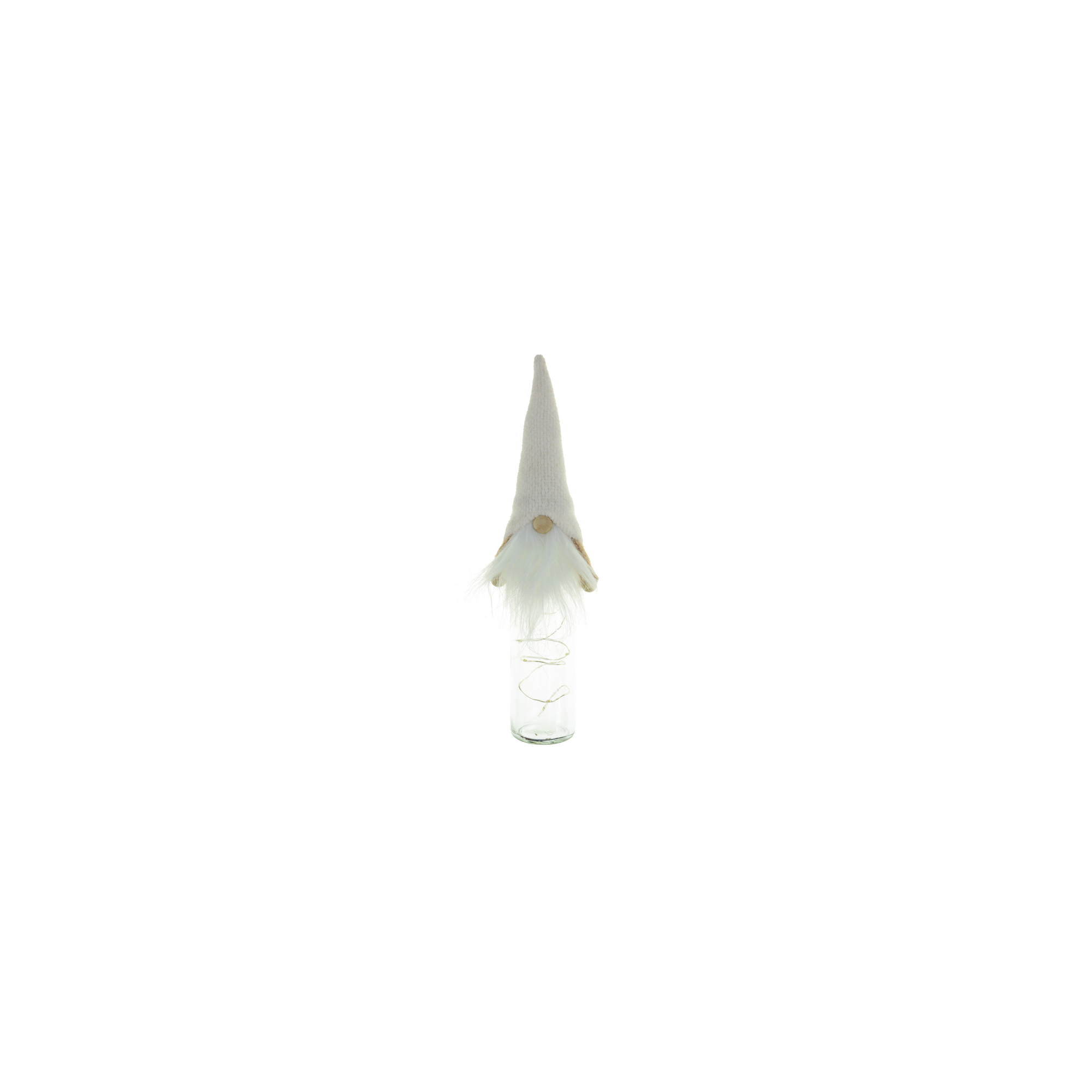 Figura Orrmanó textil LED-es 32.5CM üvegen fehér