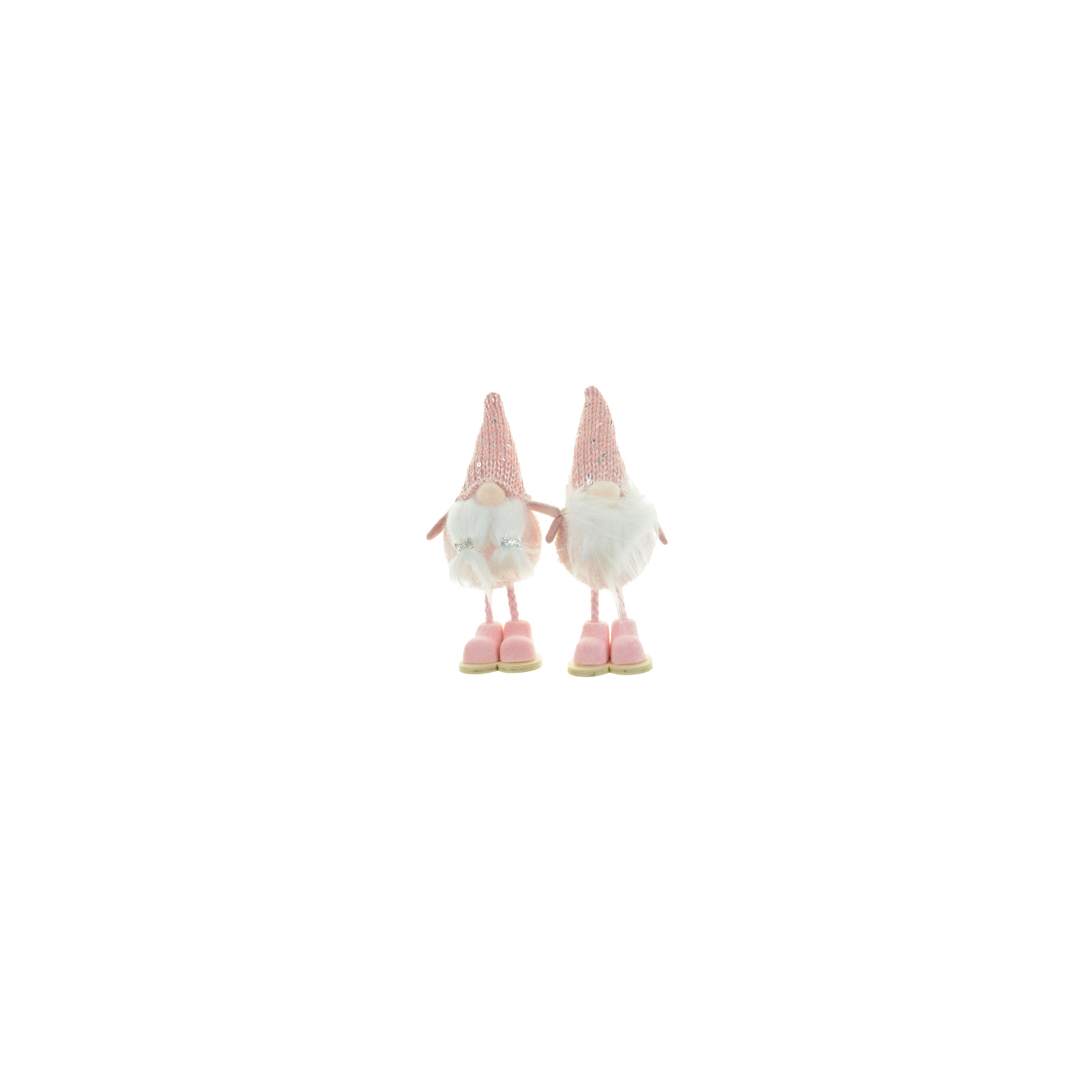 Figura orrmanó fiú/lány textil 16cm fehér/rózsaszín