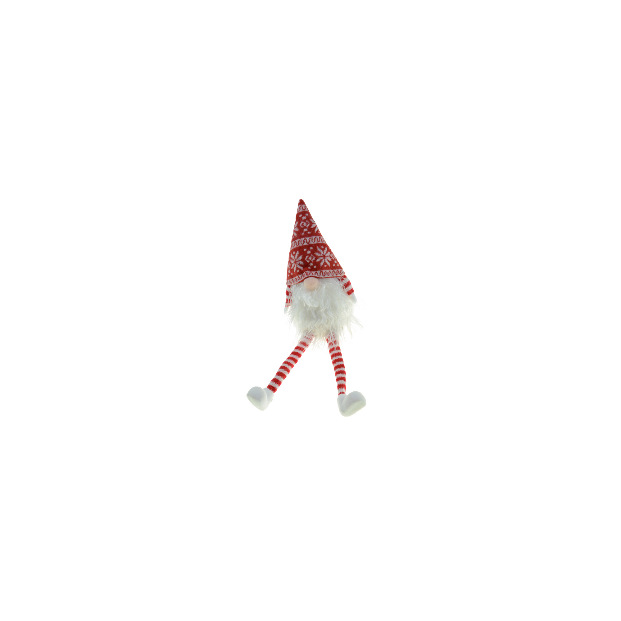 Figura orrnanó textil norvégmintás 32cm lógólábú piros