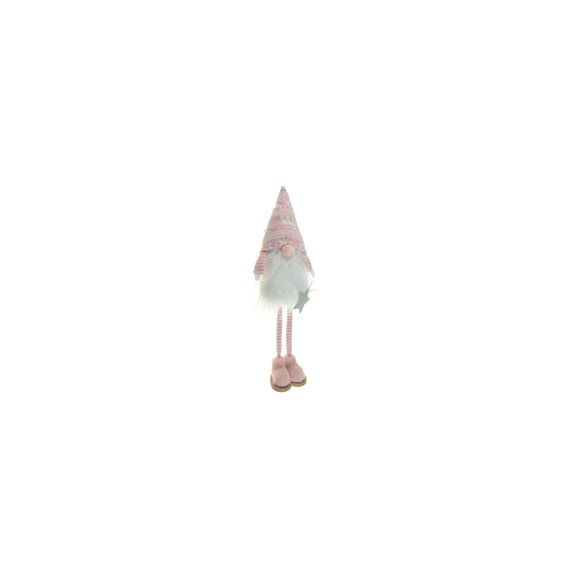 Figura orrnanó textil norvégmintás 50cm álló rózsaszín