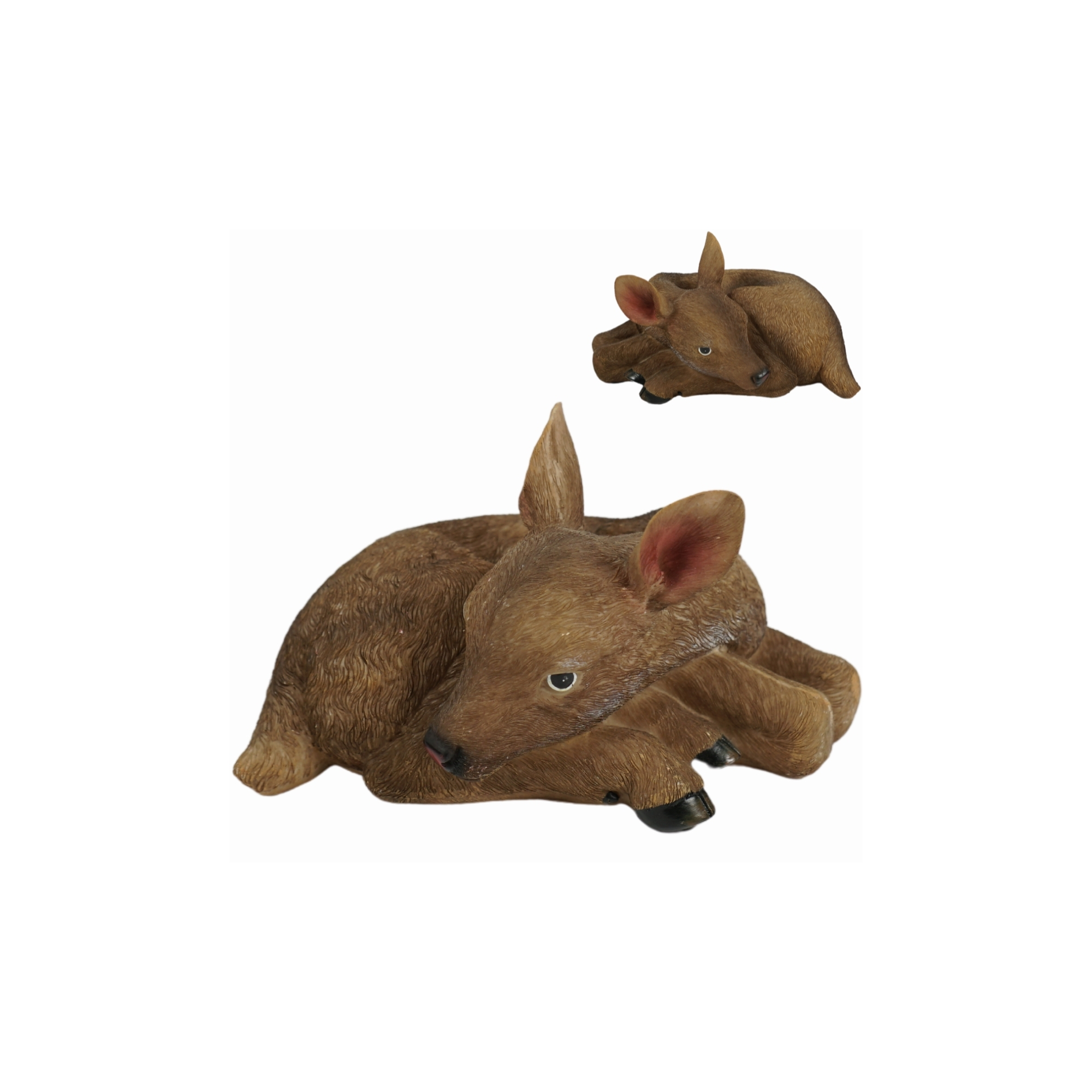 Figura őzike poly fekvő 20cm barna