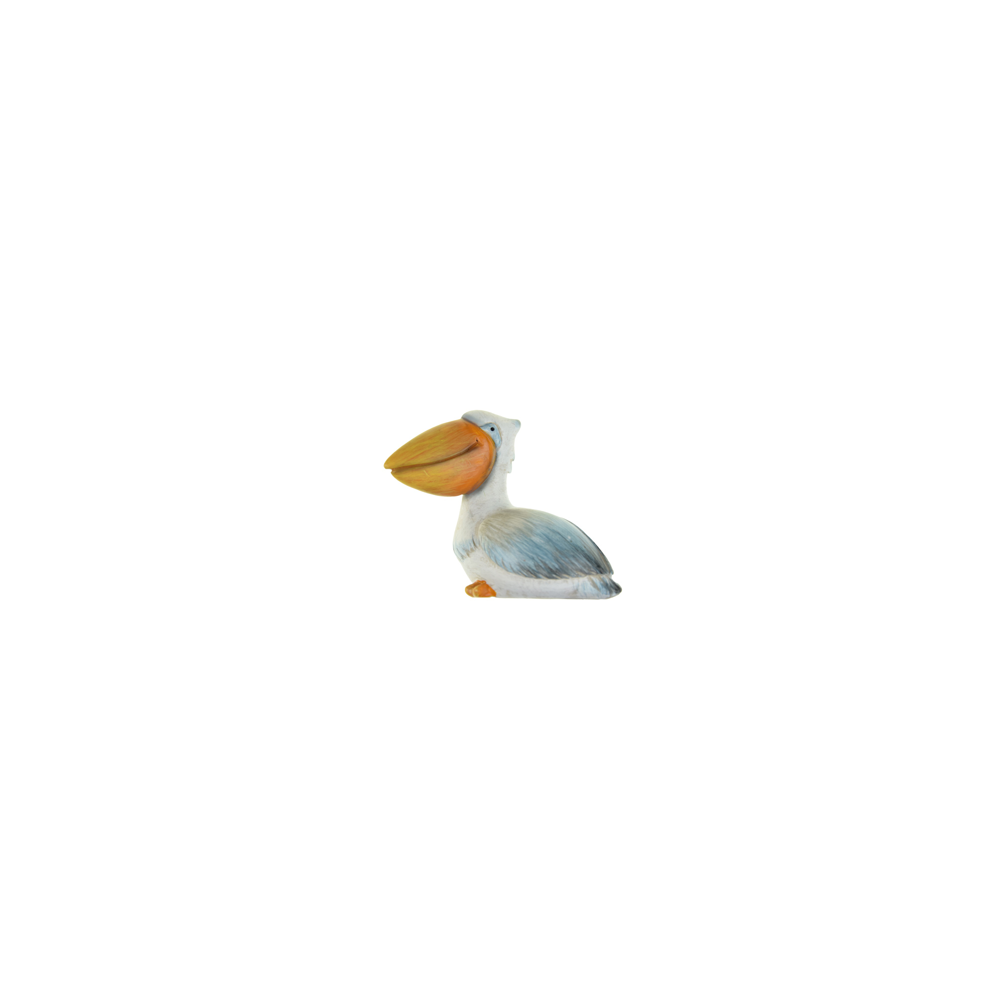 Figura pelikán poly 10.5*5.5*9cm fehér/kék