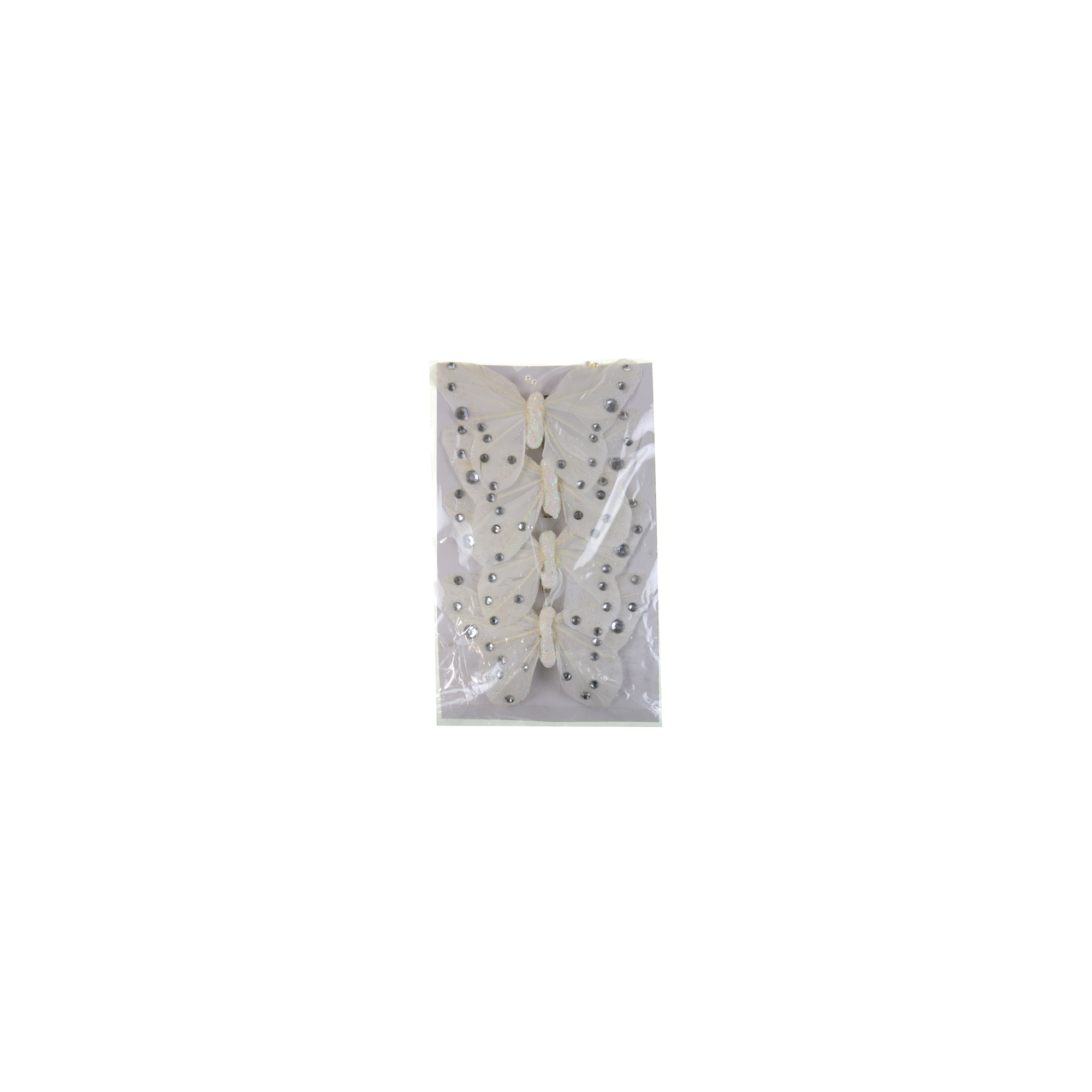 Figura pillangó 8*1,5cm s/4 glitteres fehér