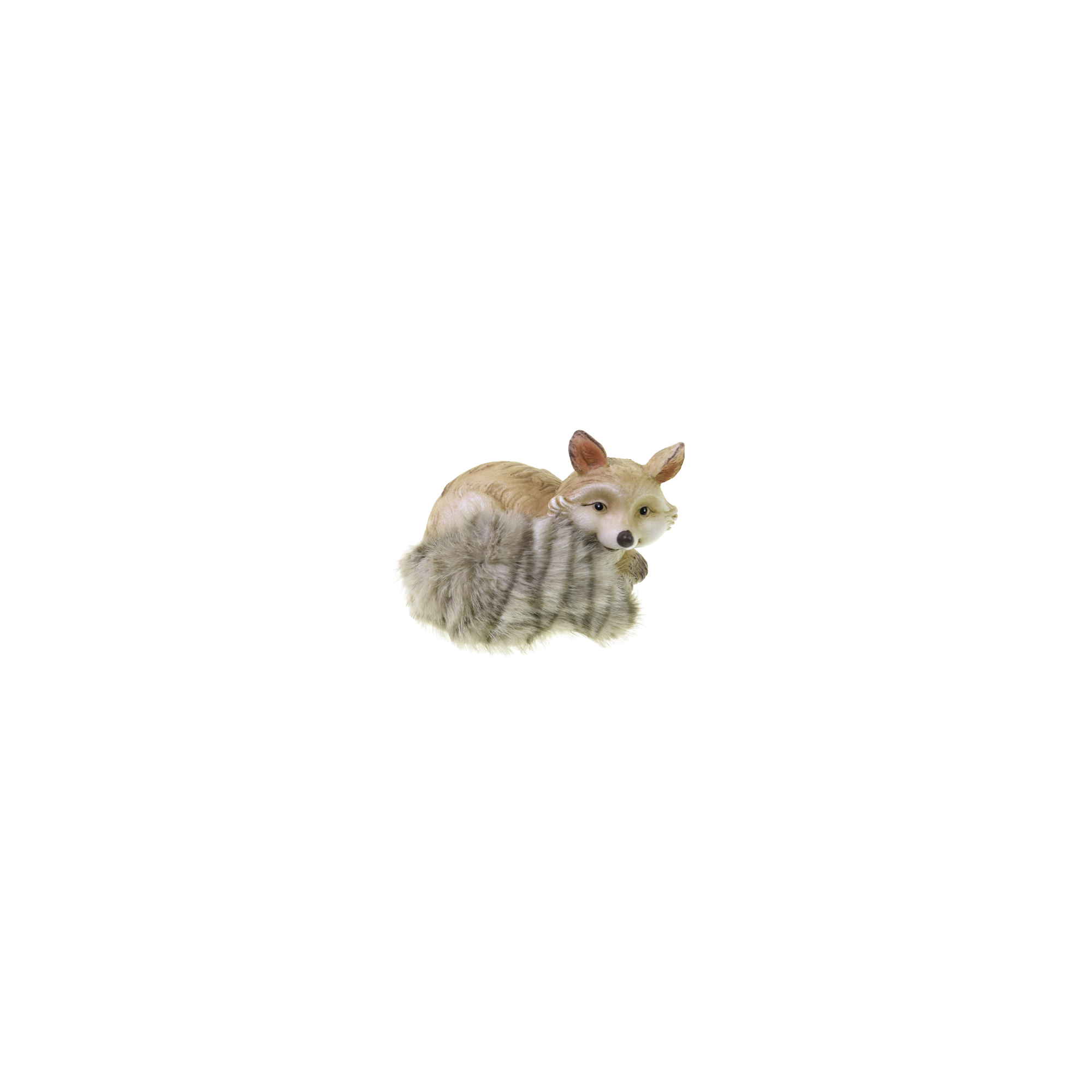 Figura róka poly 13.5*9.5*9cm szürke