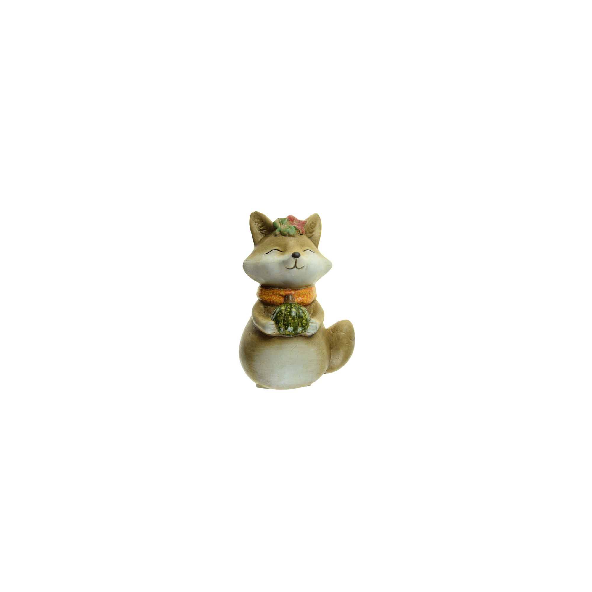 Figura róka terrakotta tökkel 16cm barna