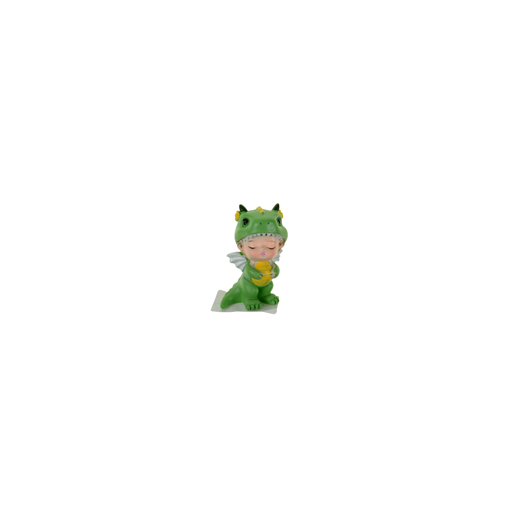 Figura sárkányjelmezes fiú poly 5*3,5*7cm álló zöld