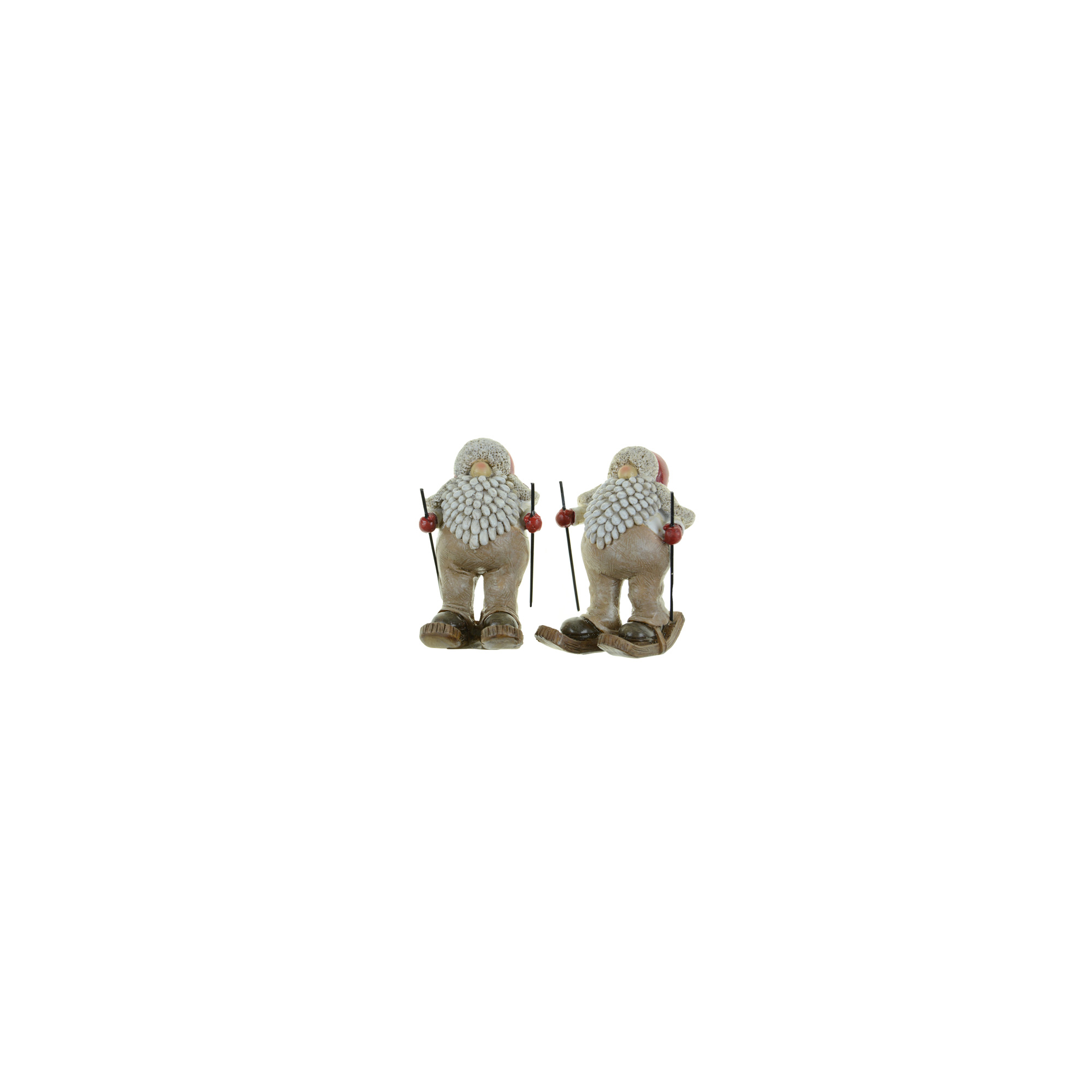 Figura mikulás poly síelő 5.5*7*10.5cm 2féle barna/piros