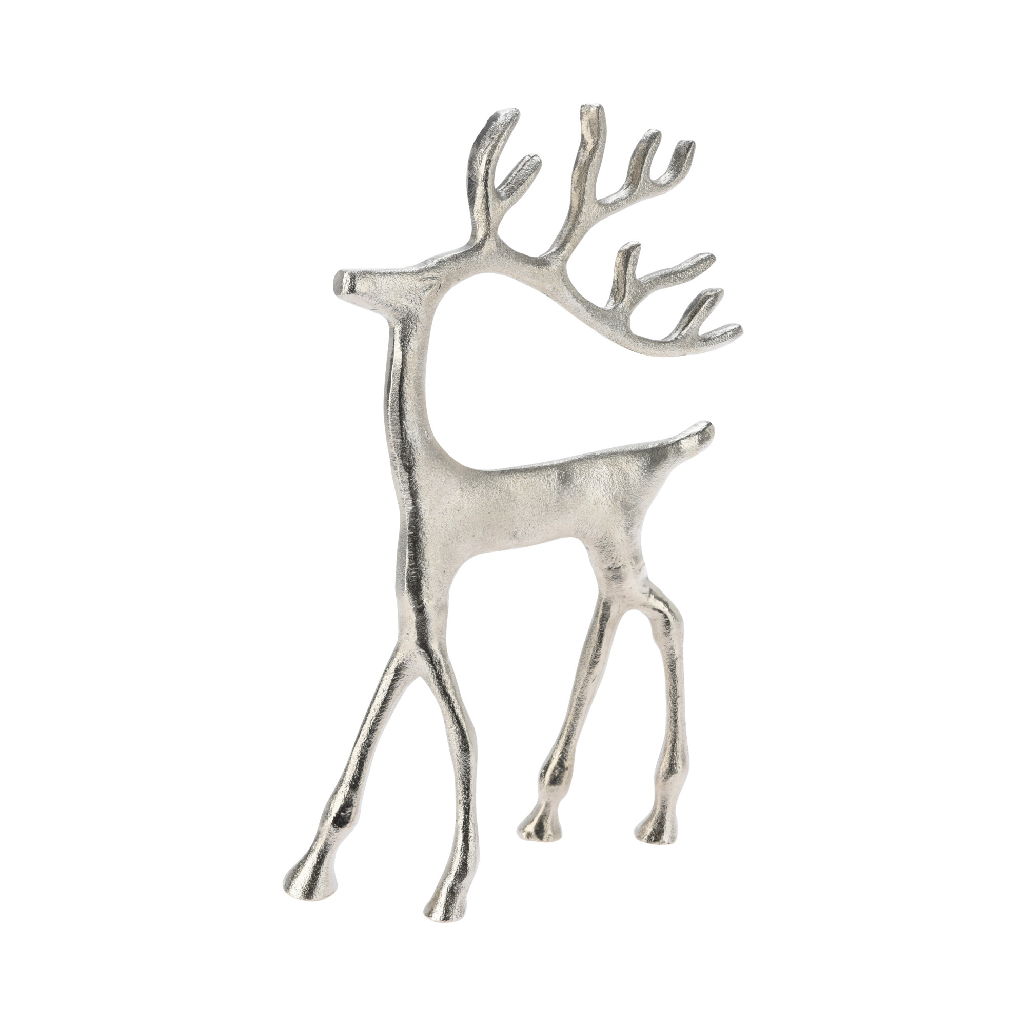 Figura szarvas alumínium 31cm ezüst