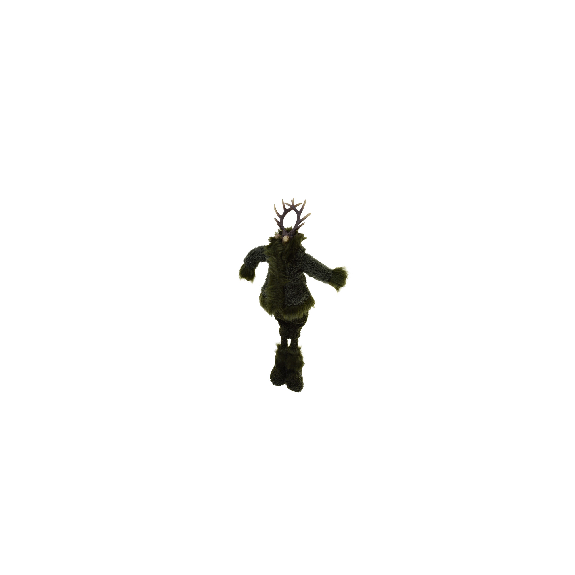Figura szarvas H54cm textil 2féle zöld/szürke