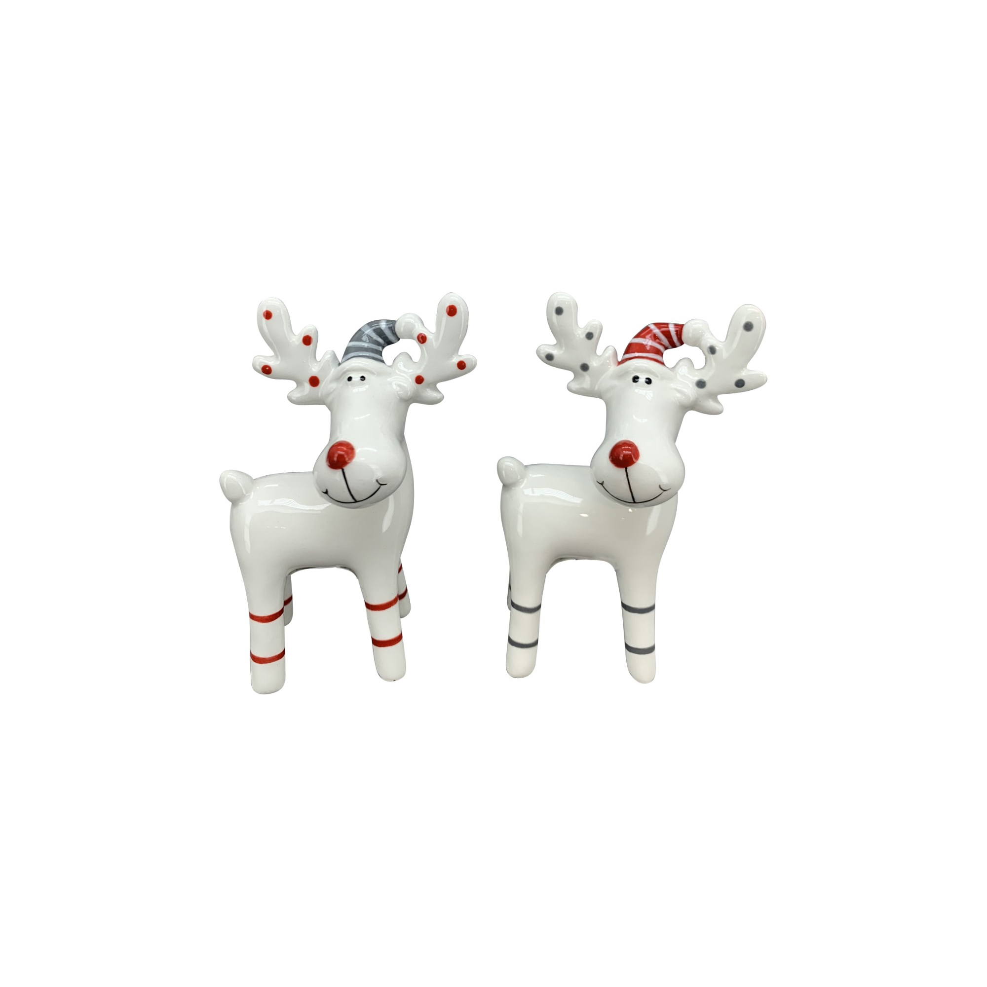 Figura szarvas kerámia 7x4,6x11 cm 2féle fehér