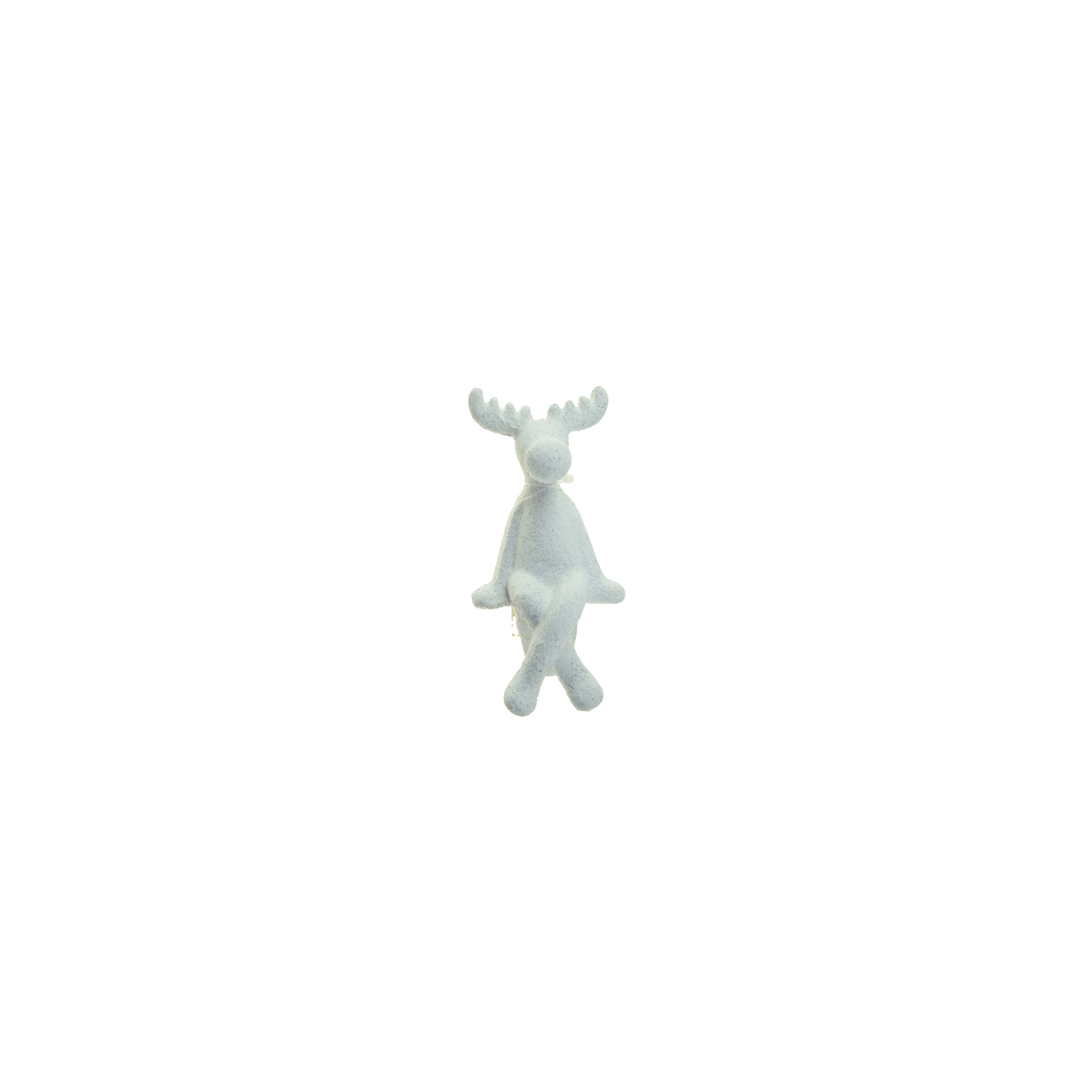 Figura szarvas kerámia 9cm ülő fehér
