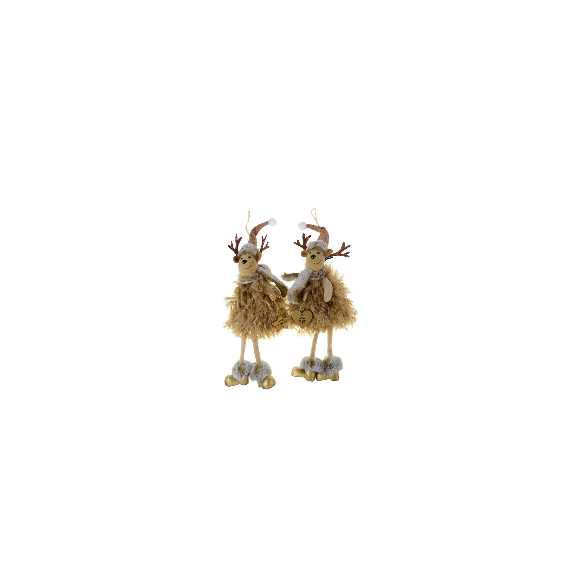 Figura szarvas plüss lógólábú 42cm akasztós barna