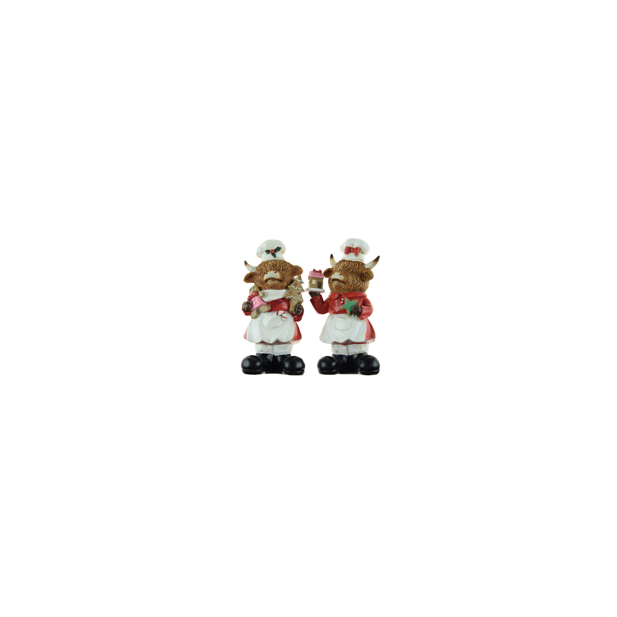 Figura szarvas poly 14,2cm 2féle fehér/piros