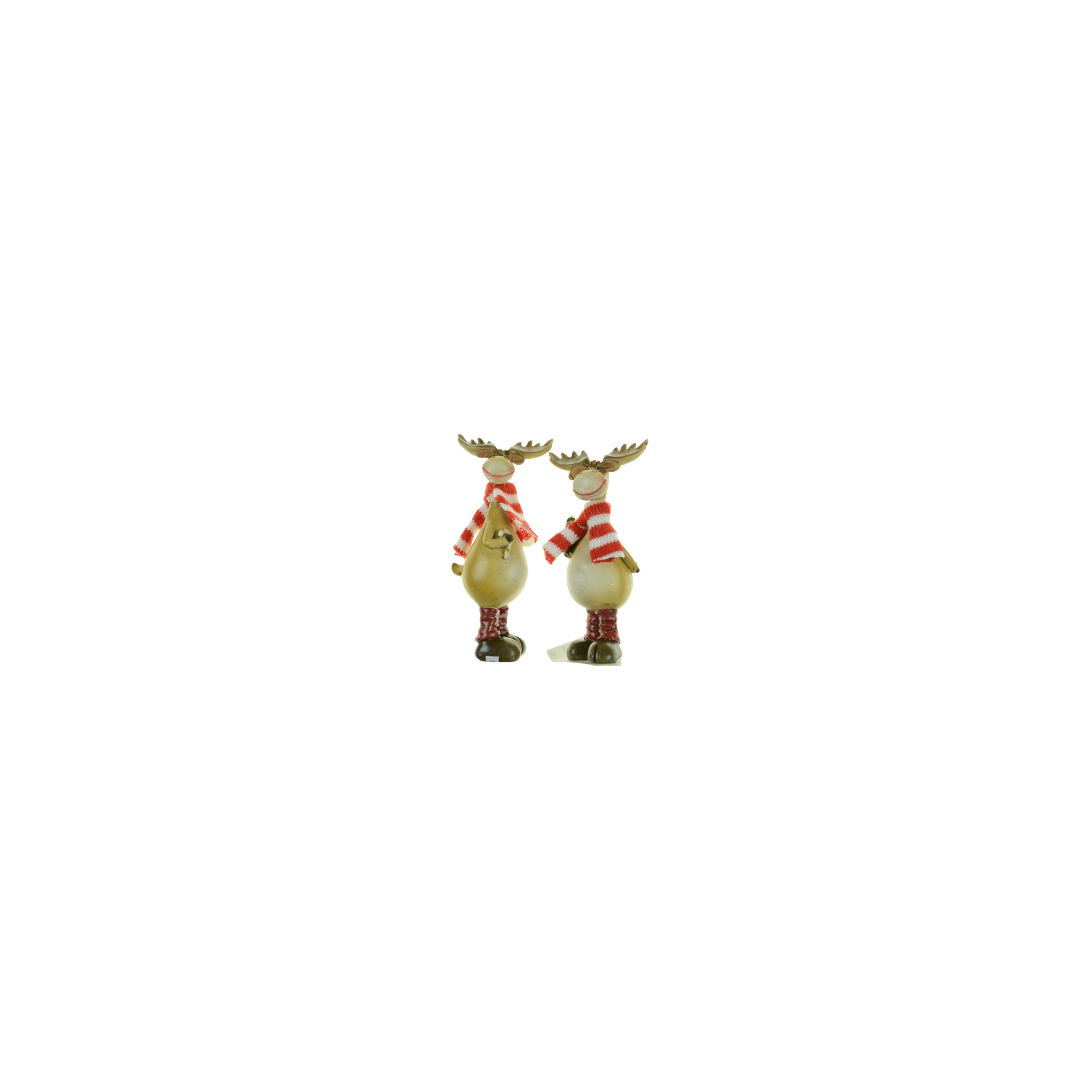 Figura szarvas poly sálban 5*4*10.5cm 2féle barna/piros